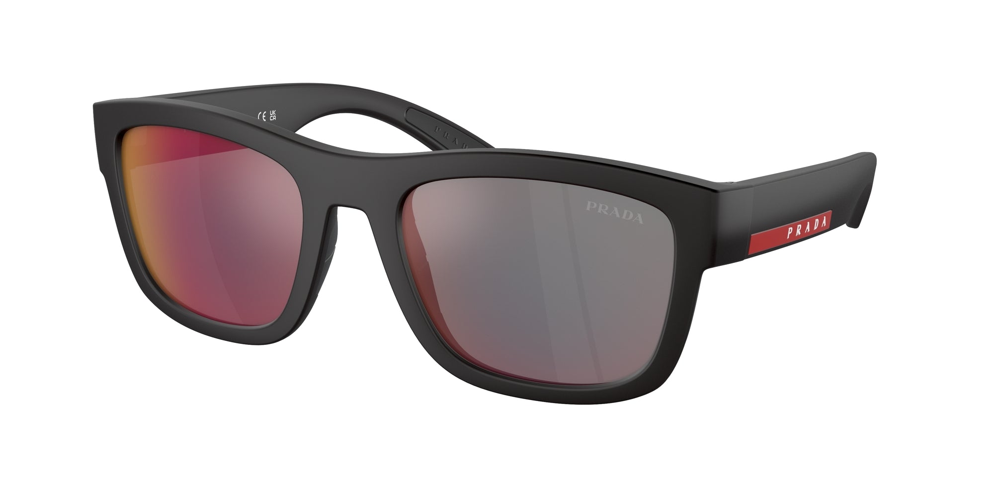 Prada Linea Rossa Uomo Ps 01Zs  Dg008F Occhiali Da Sole Nylon Nero Grigio Pillow Specchiate