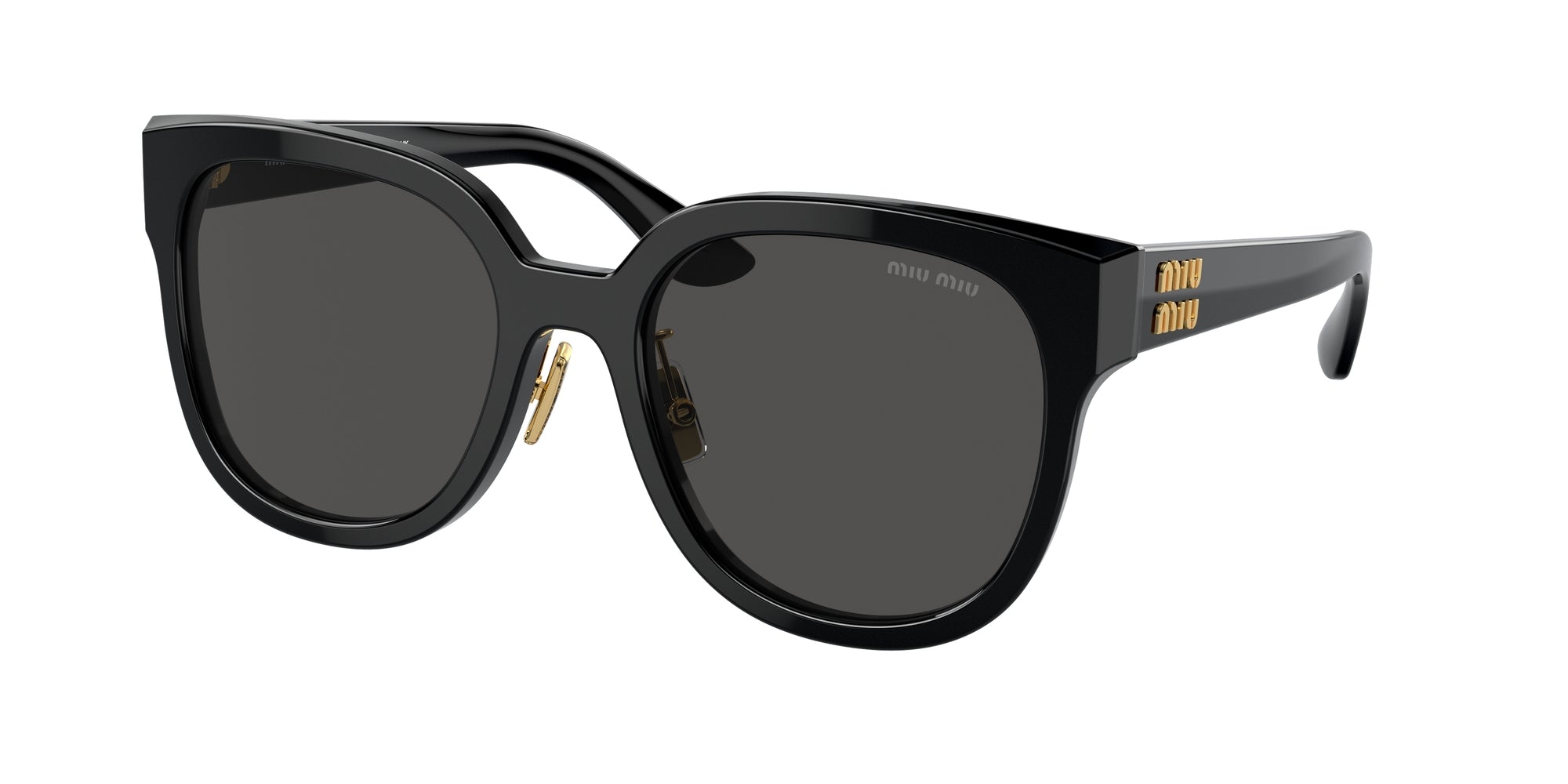 Miu Miu Donna Mu 01Zs  1Ab5S0 Occhiali Da Sole Acetato Nero Grigio Squadrata Normale