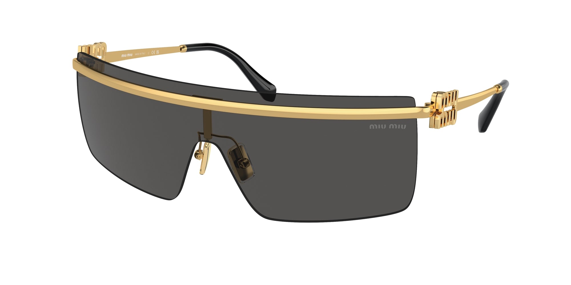 Miu Miu Donna Mu 50Zs  5Ak5S0 Occhiali Da Sole Metallo Oro Grigio Geometrica Normale