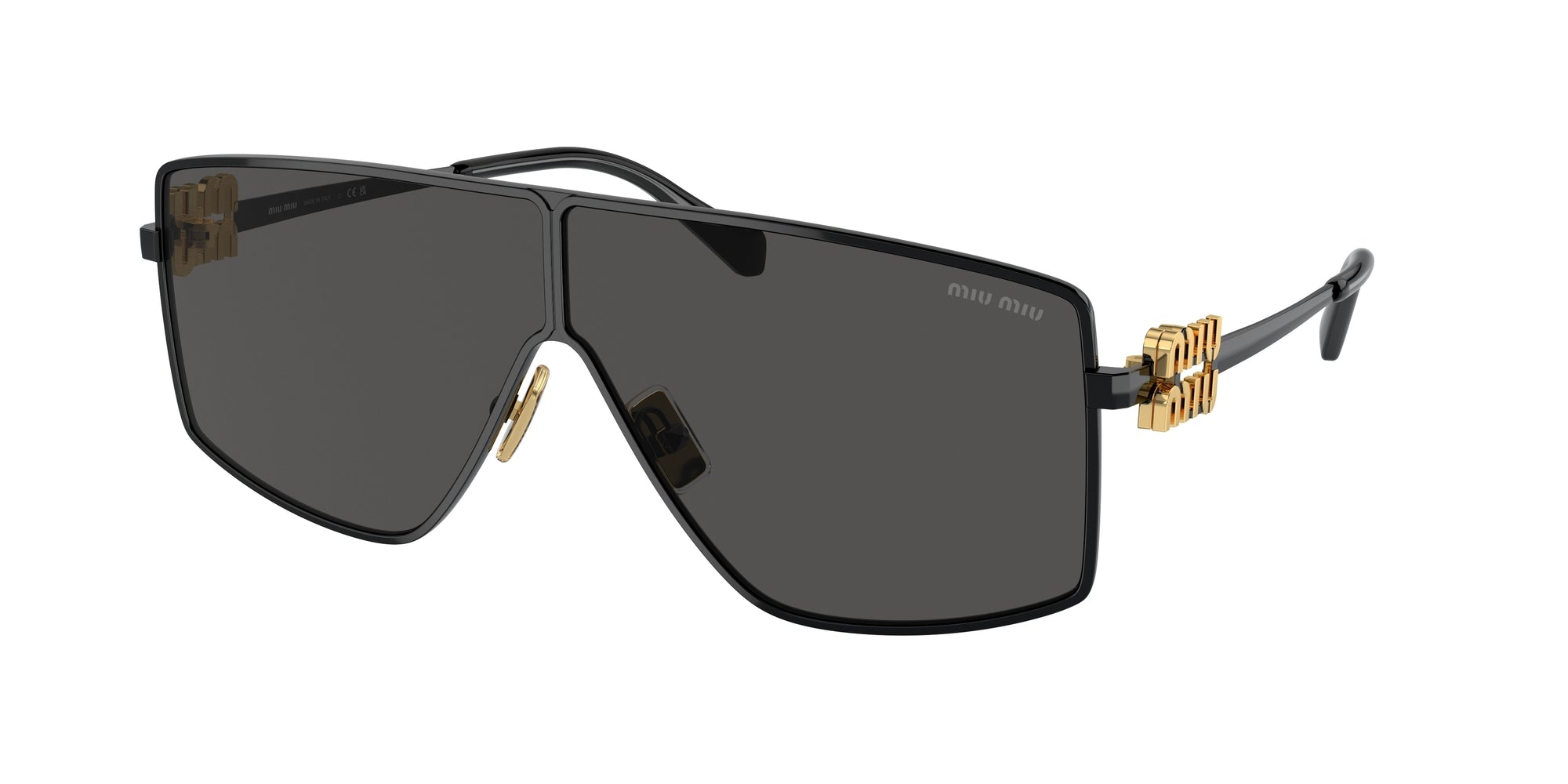 Miu Miu Donna Mu 51Zs  1Ab5S0 Occhiali Da Sole Metallo Nero Grigio Geometrica Normale