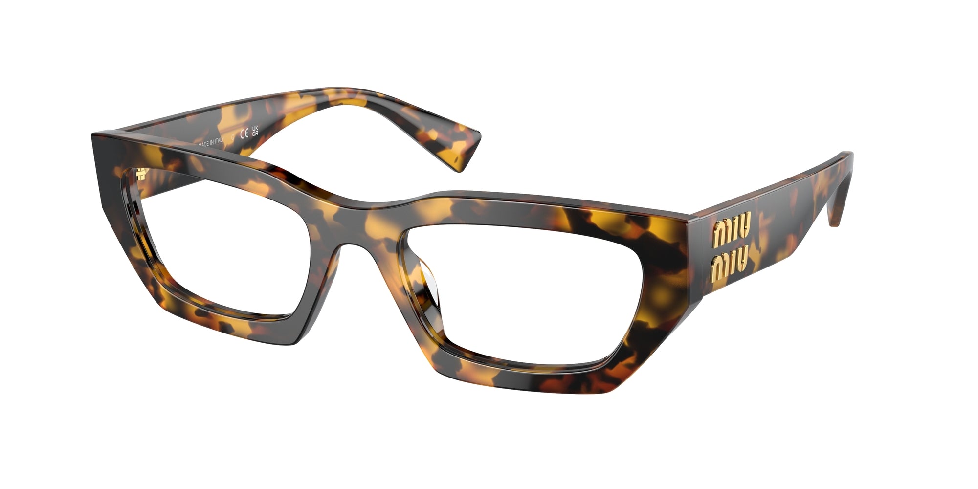 Miu Miu Donna Mu 03Xv  Vau1O1 Montature Da Vista Acetato Tartaruga Trasparente Geometrica Normale