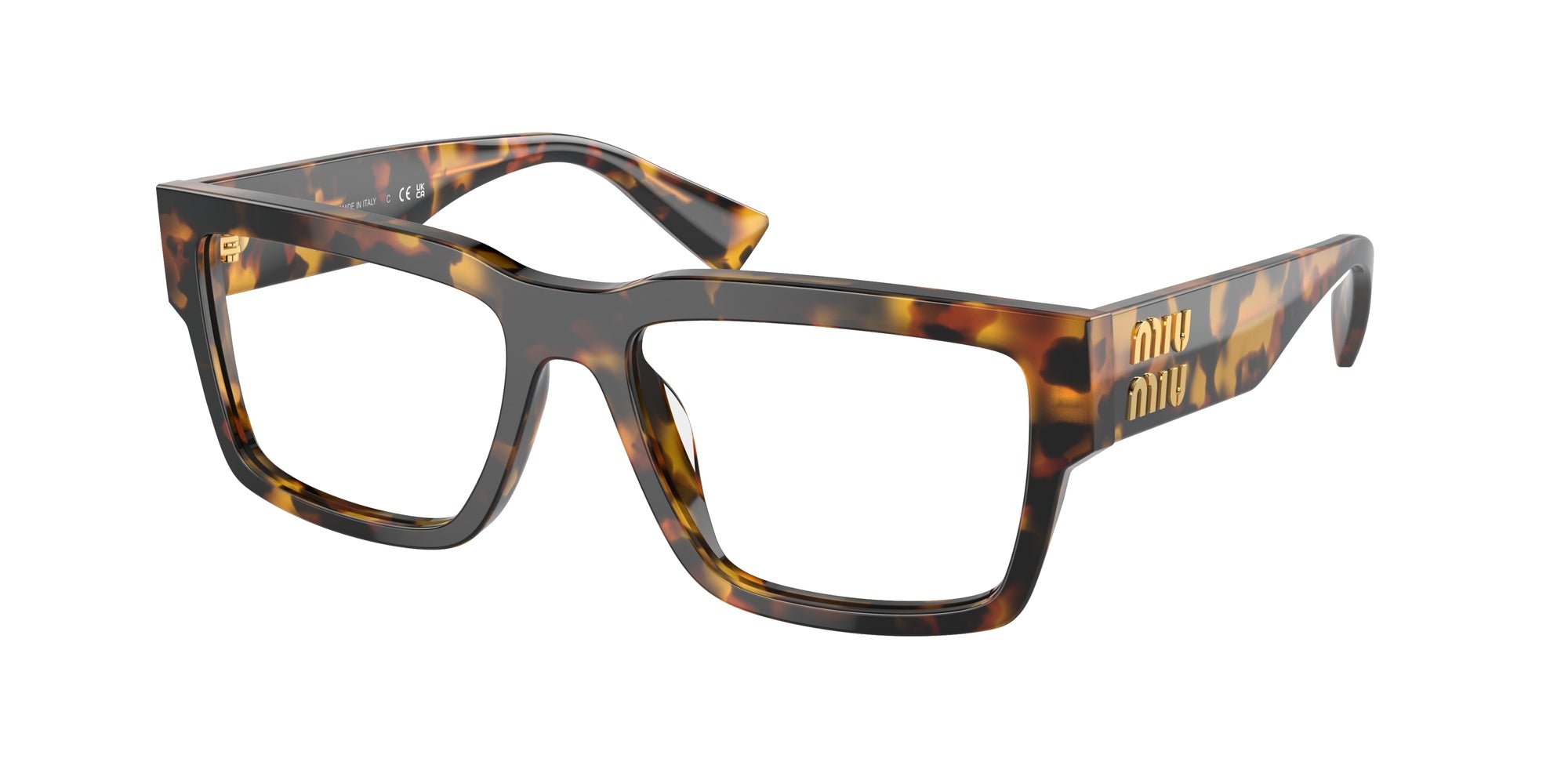Miu Miu Donna Mu 02Xv  Vau1O1 Montature Da Vista Acetato Tartaruga Trasparente Squadrata Normale