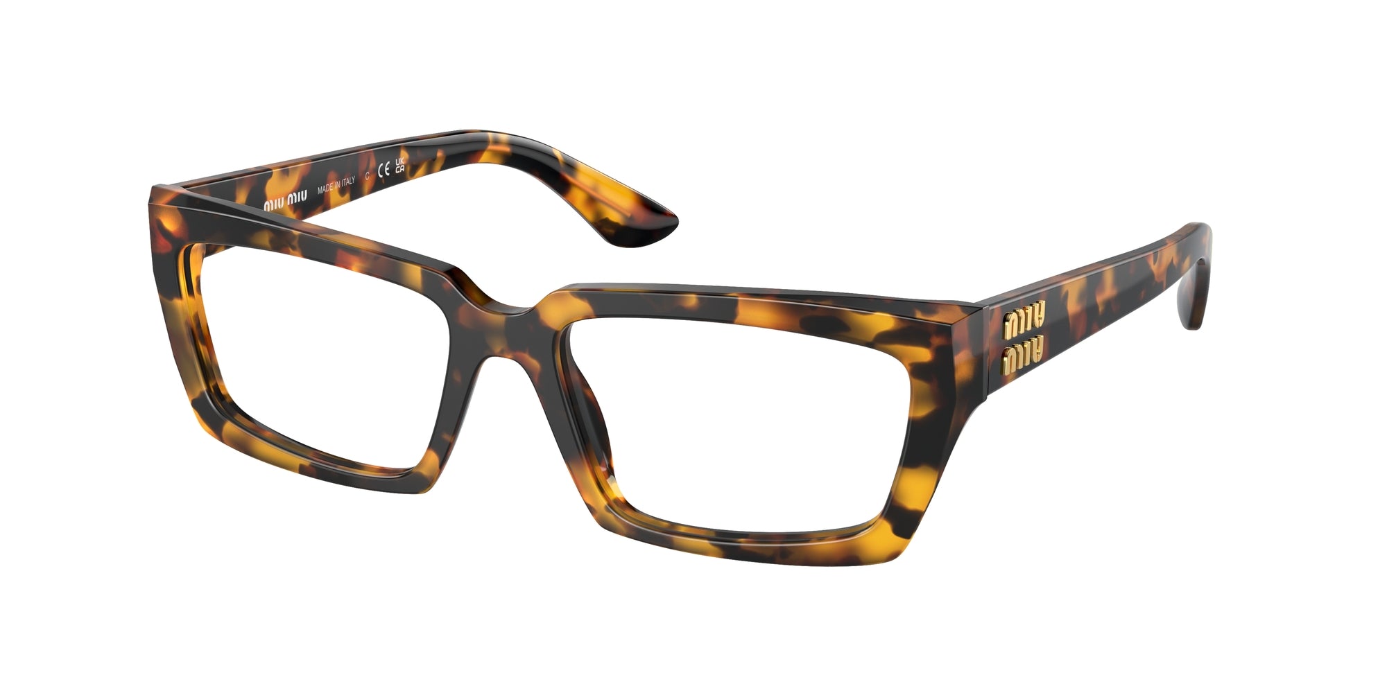 Miu Miu Donna Mu 04Xv  Vau1O1 Montature Da Vista Acetato Tartaruga Trasparente Squadrata Normale