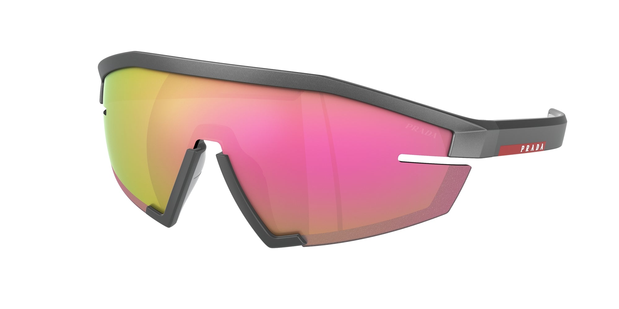 Prada Linea Rossa Uomo Ps 03Zs  15P20A Occhiali Da Sole Iniettato Grigio Rosa Geometrica Normale Multistrato
