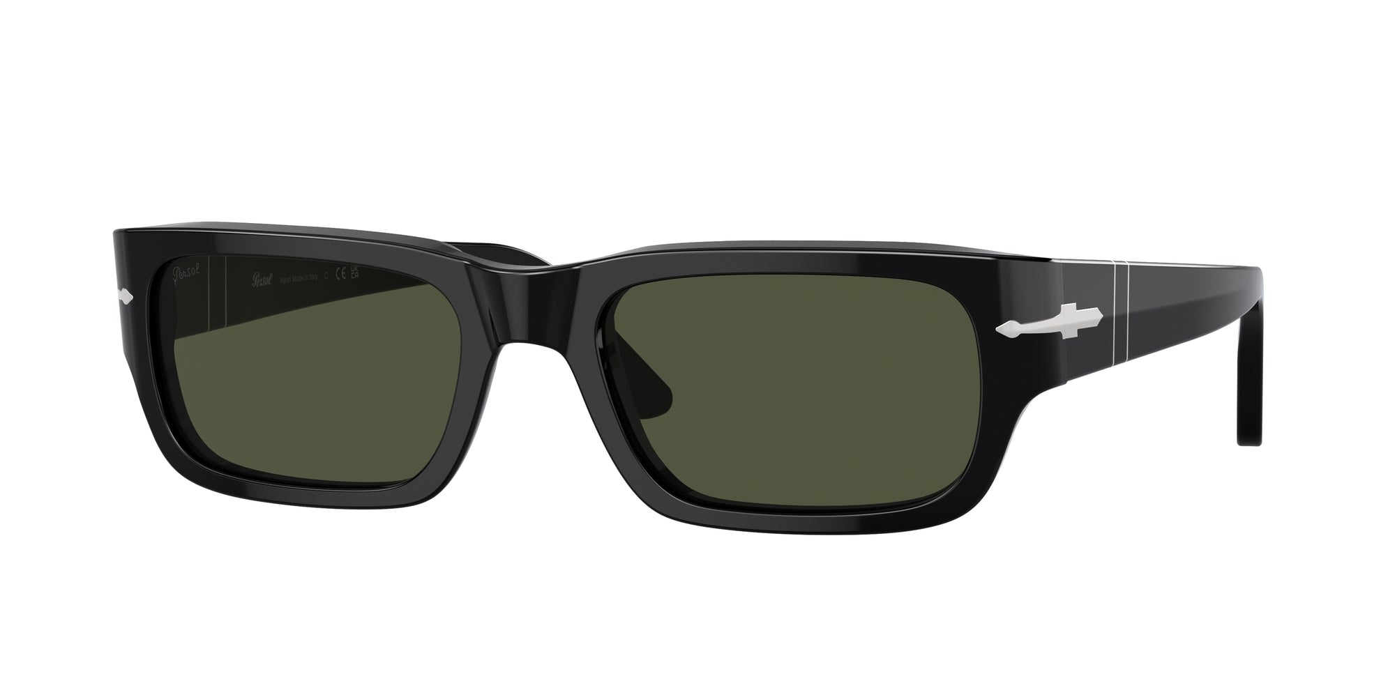 Persol Unisex Po3347S Adrien 95/31 Occhiali Da Sole Acetato Nero Verde Squadrata Normale