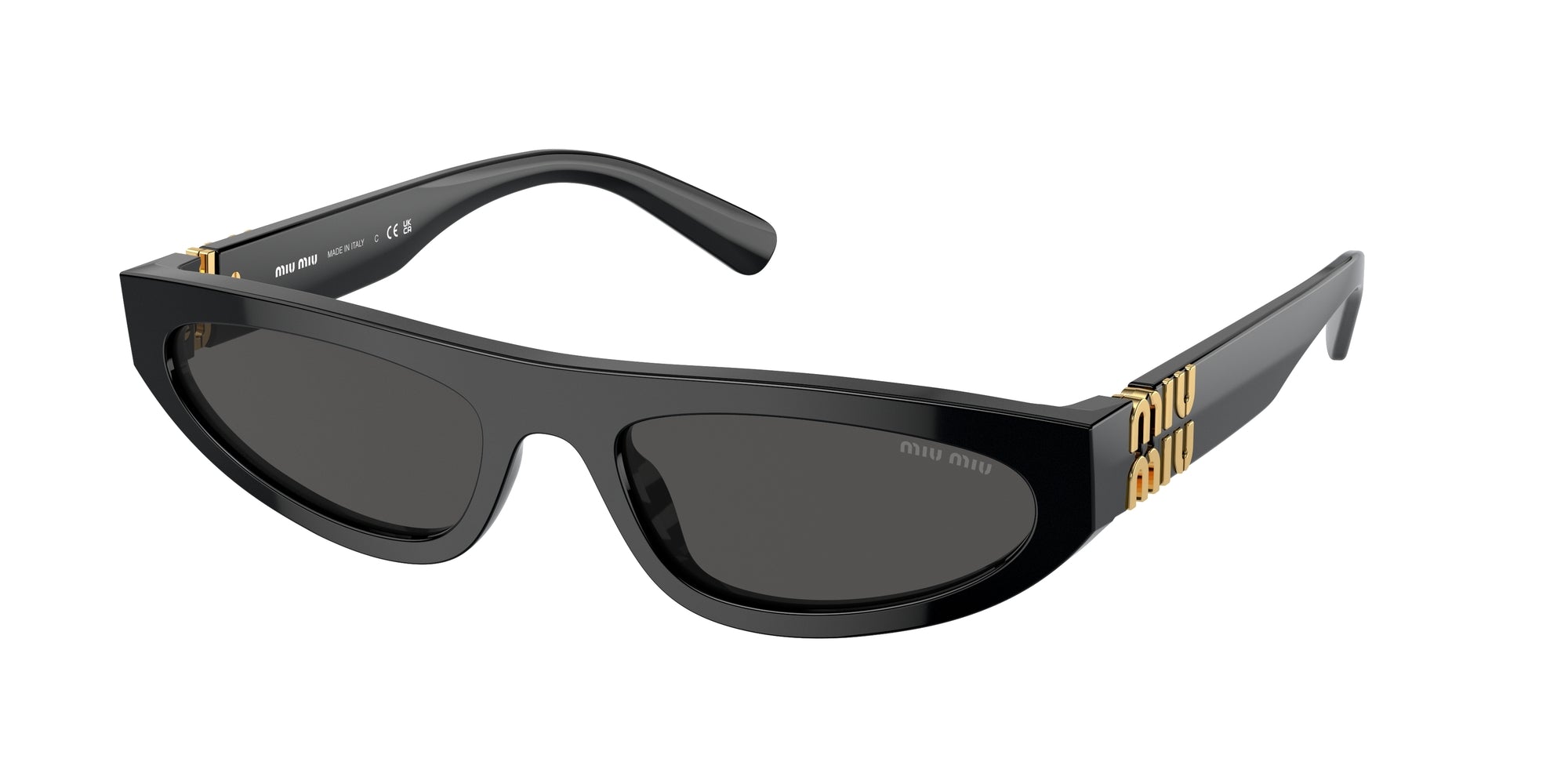 Miu Miu Donna Mu 07Zs  1Ab5S0 Occhiali Da Sole Acetato Nero Grigio Geometrica Normale