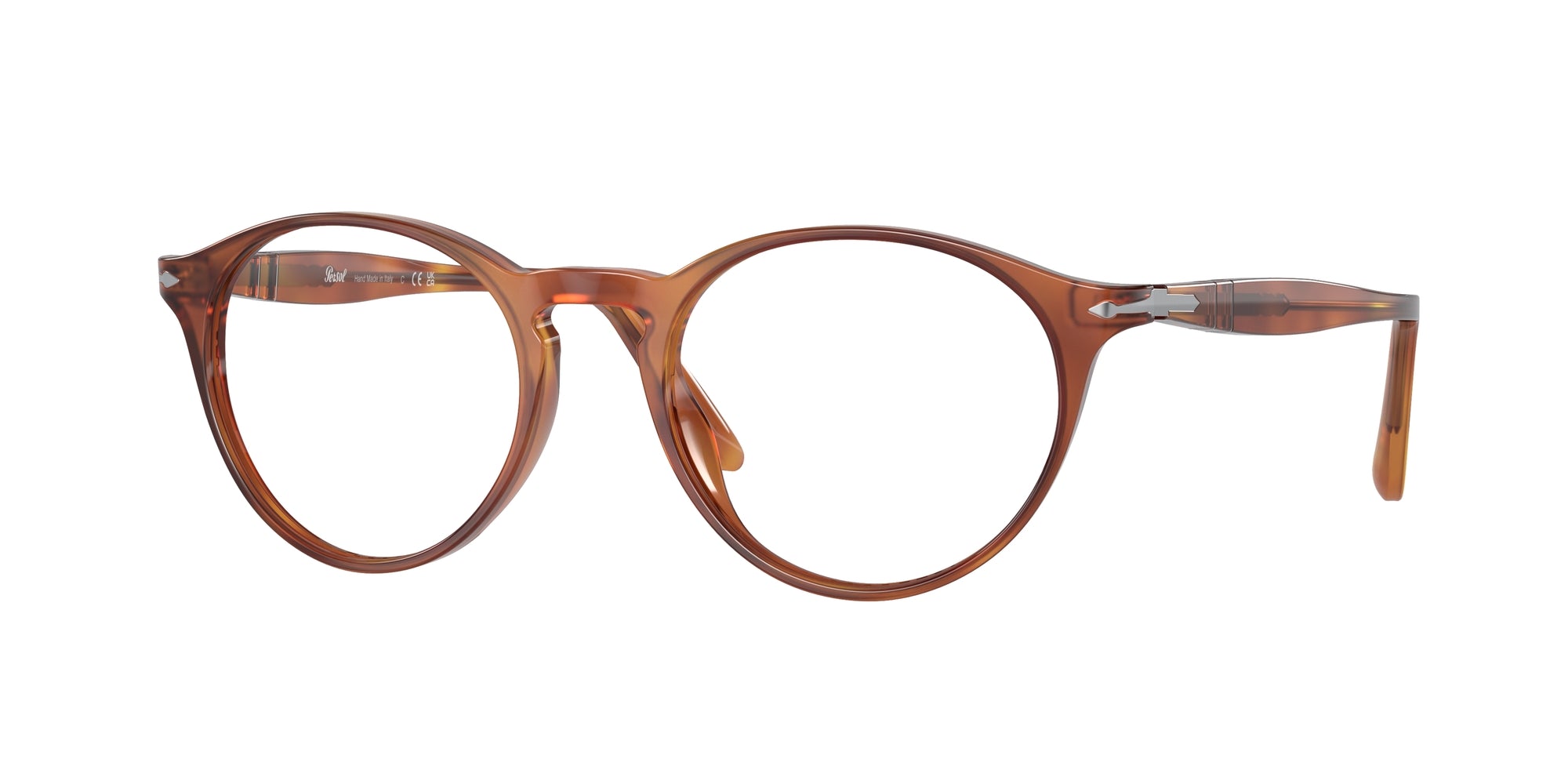 Persol Uomo Po3092V  96 Montature Da Vista Acetato Marrone Trasparente Pantos Normale