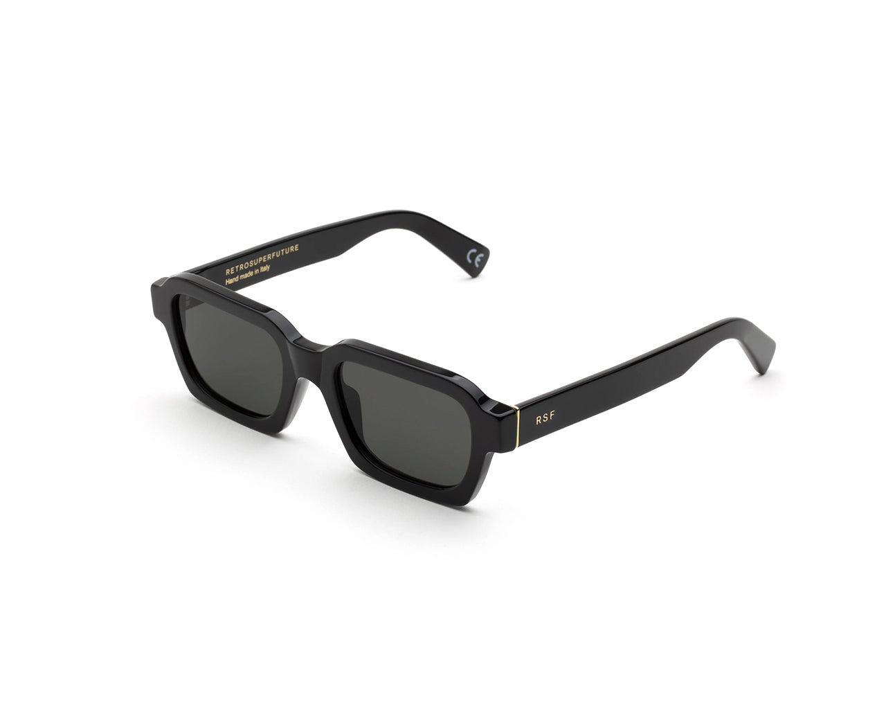 Retrosuperfuture Unisex Njs Caro Black Occhiali Da Sole Acetato Nero Nero Squadrata Normale