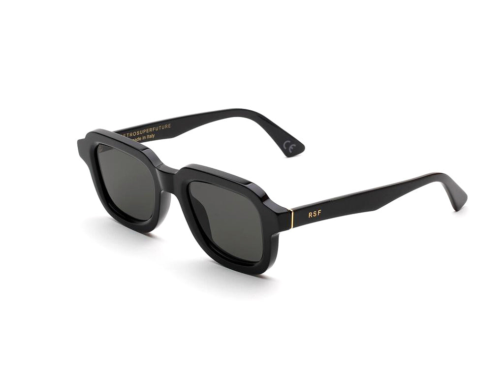 Retrosuperfuture Unisex Vr5 Lazarus Black Occhiali Da Sole Acetato Nero Nero Squadrata Normale