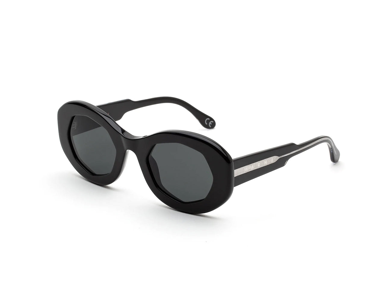 Marni Unisex Mount Bromo Blck Fndtn C6H Occhiali Da Sole Acetato Nero Grigio Oversize Normale