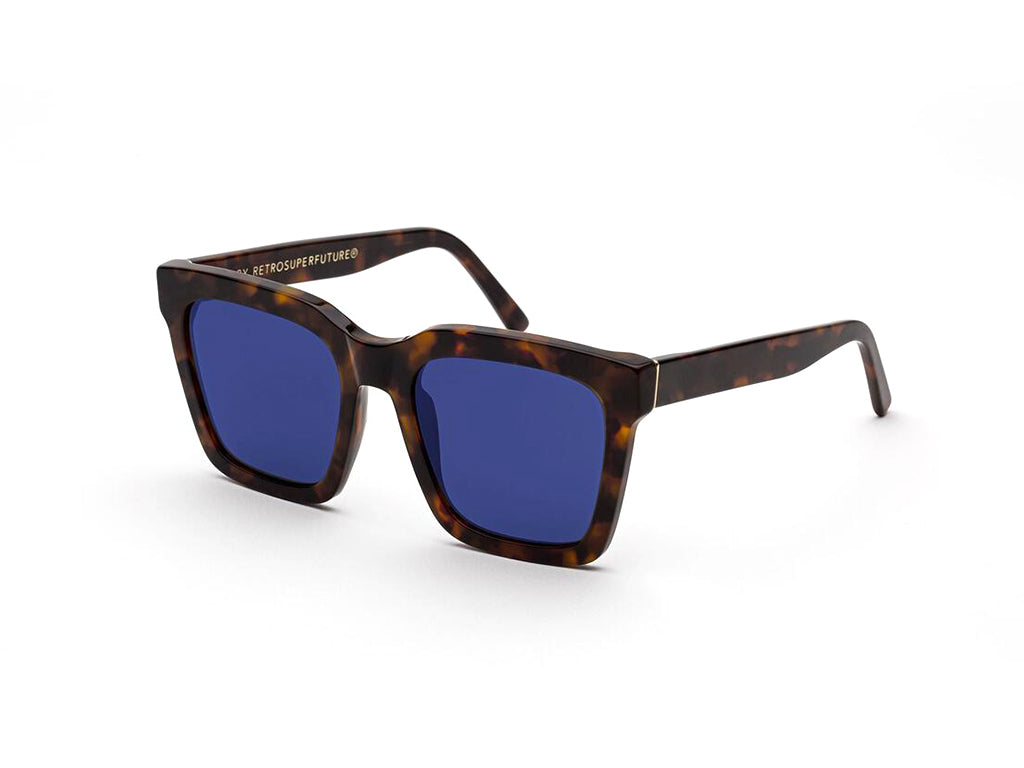Retrosuperfuture Unisex 7M9 Aalto 3627 Blue Occhiali Da Sole Acetato Havana Blu Squadrata Normale