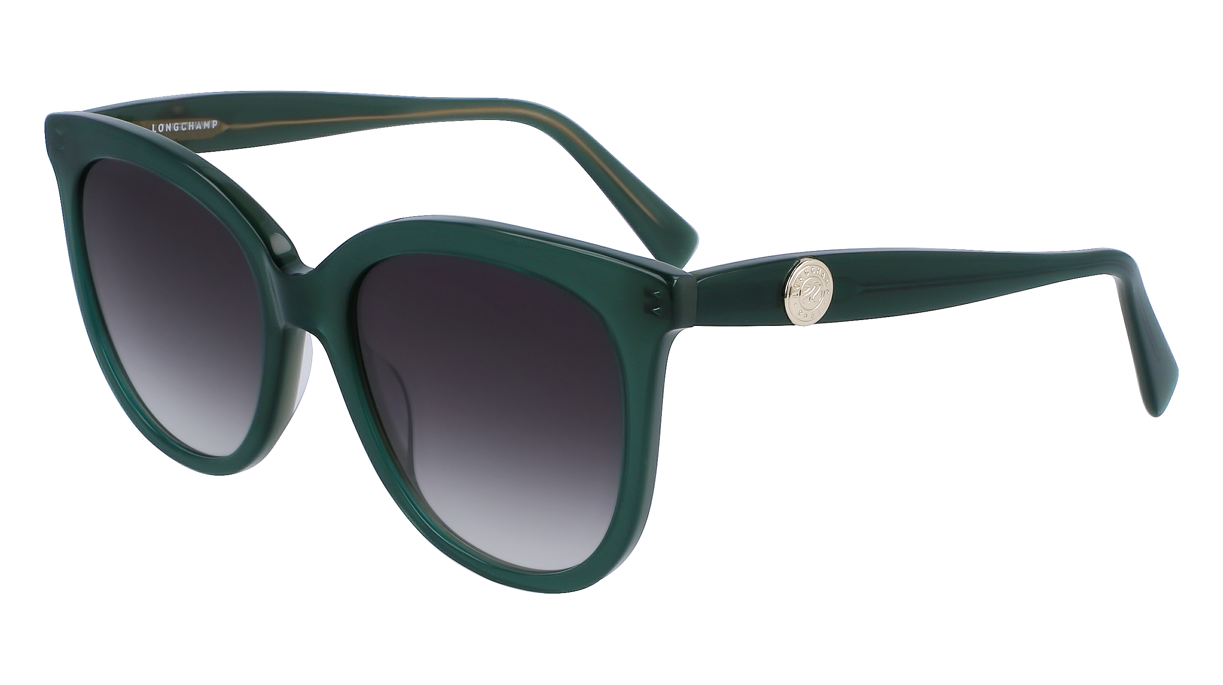 Longchamp Donna Lo731S 303 Occhiali Da Sole Acetato Verde Grigio Rotonda Normale Normale