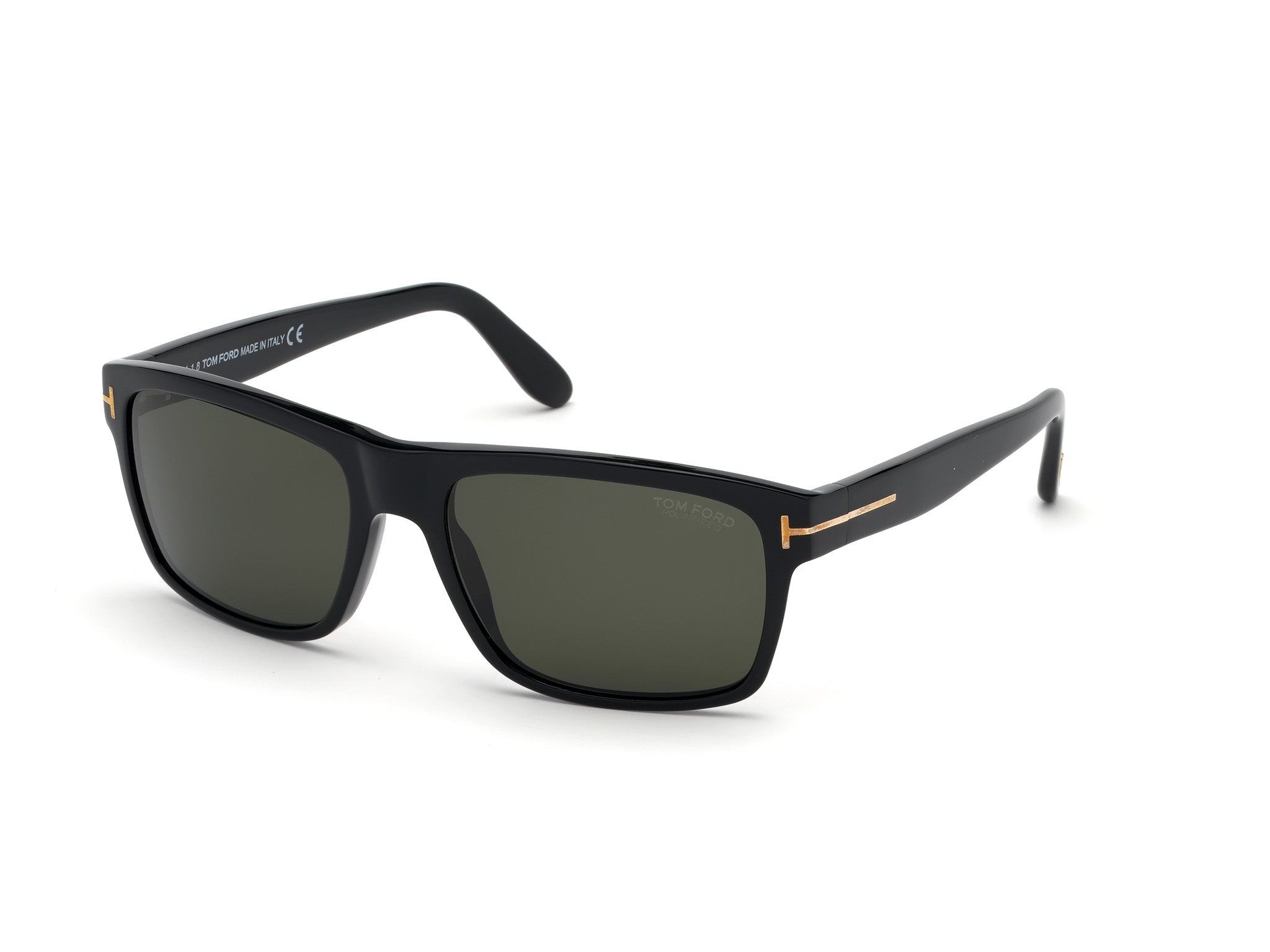 Tom Ford Uomo Ft0678 August 01D Occhiali Da Sole Acetato Nero Fumo Geometrica Polarizzata