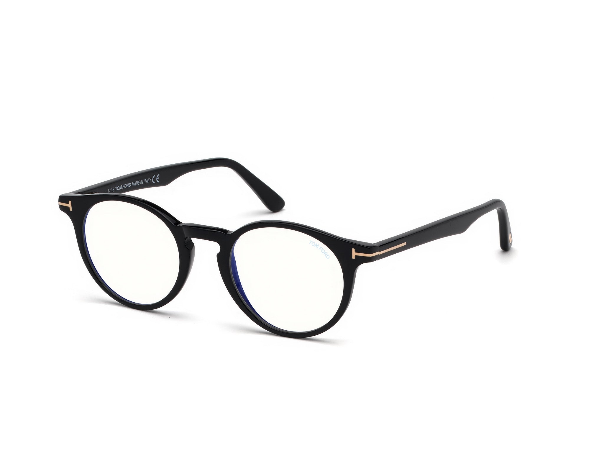 Tom Ford Unisex Ft5557-B 1 Montature Da Vista Acetato Nero  Rotonda Normale