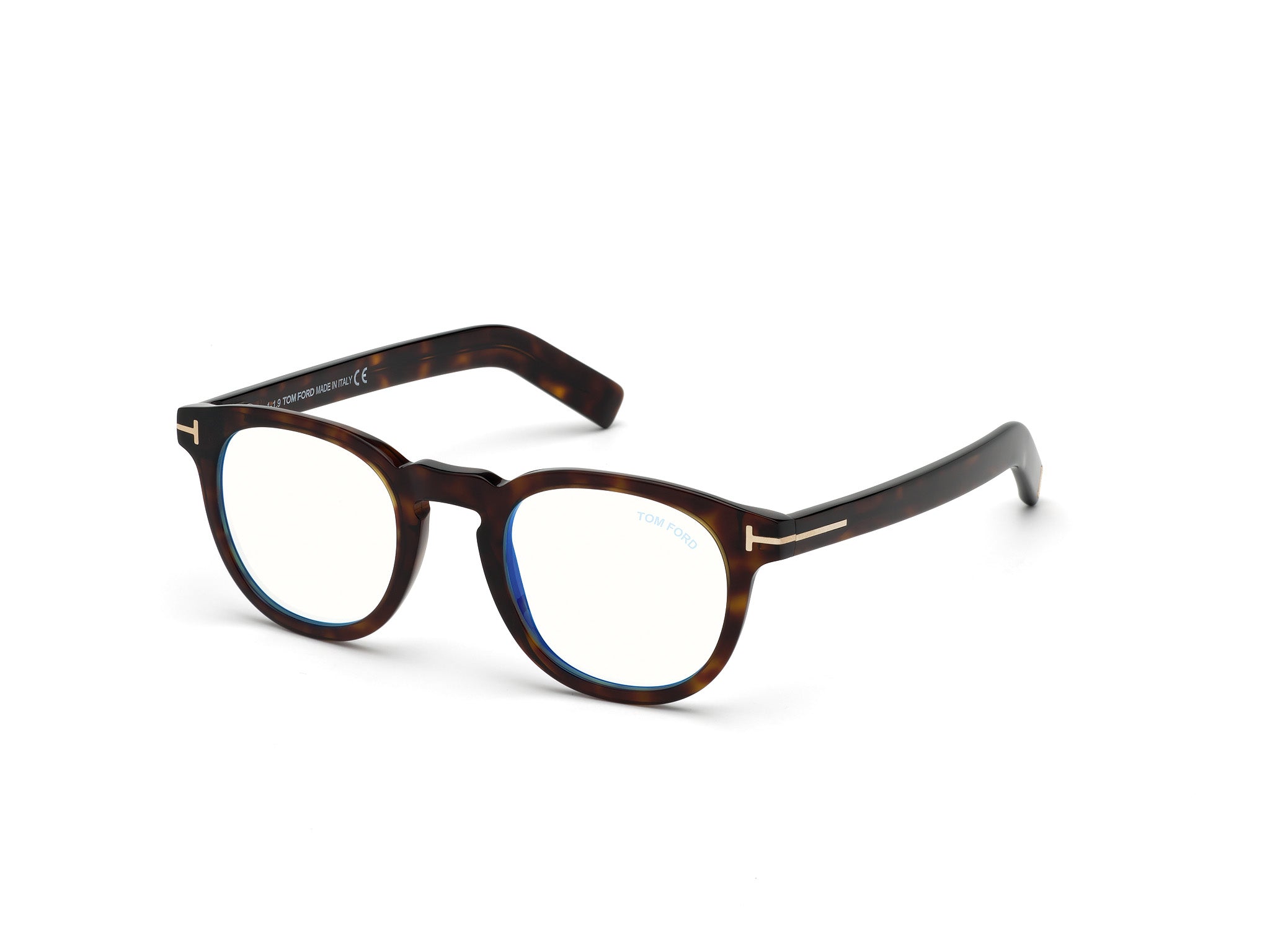 Tom Ford Uomo Ft5629-B 52 Montature Da Vista Acetato Havana  Rotonda Normale