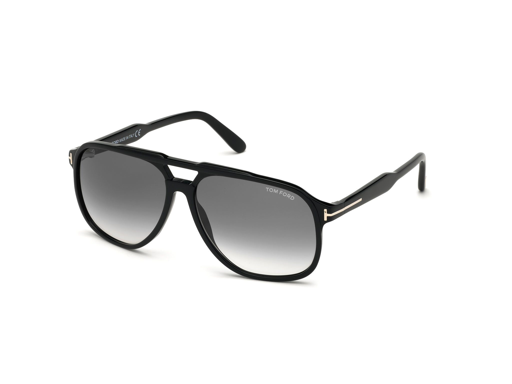 Tom Ford Uomo Ft0753 Raoul 01B Occhiali Da Sole Acetato Nero Grigio Squadrata Normale Sfumato
