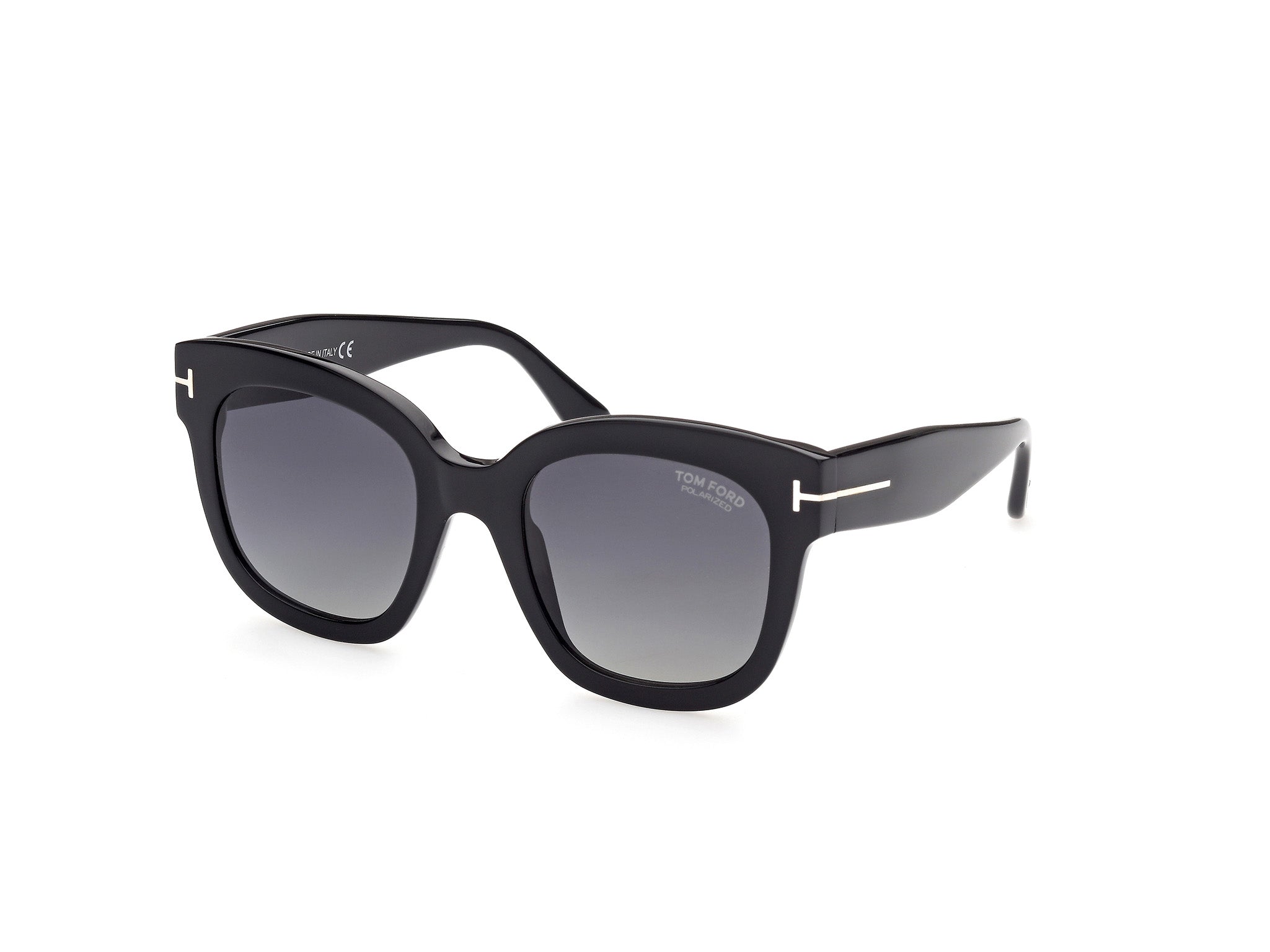 Tom Ford Donna Ft0613 Beatrix-02 01D Occhiali Da Sole Acetato Nero Fumo Geometrica Polarizzata