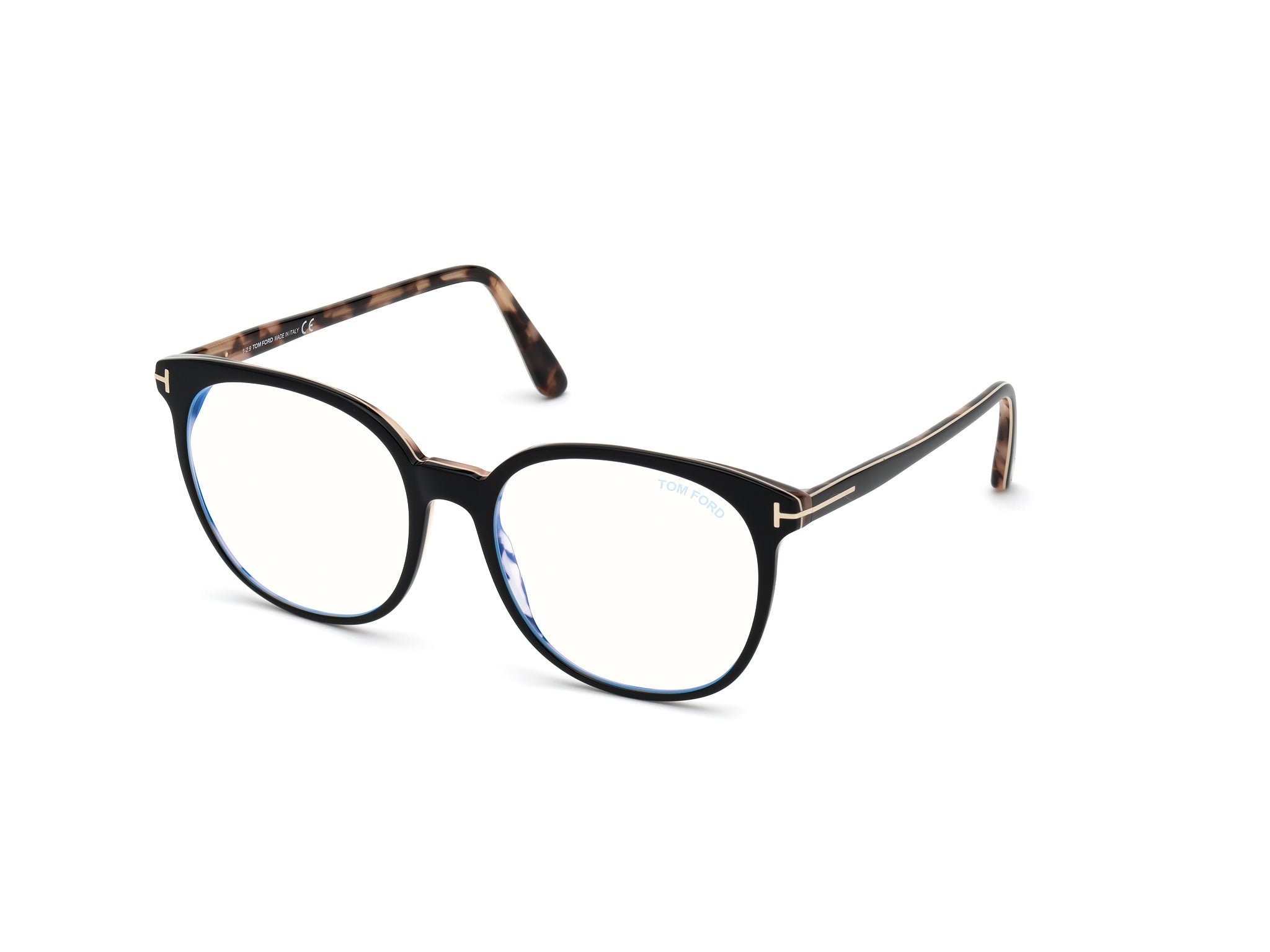 Tom Ford Donna Ft5671-B 5 Montature Da Vista Acetato Nero  Rotonda Normale