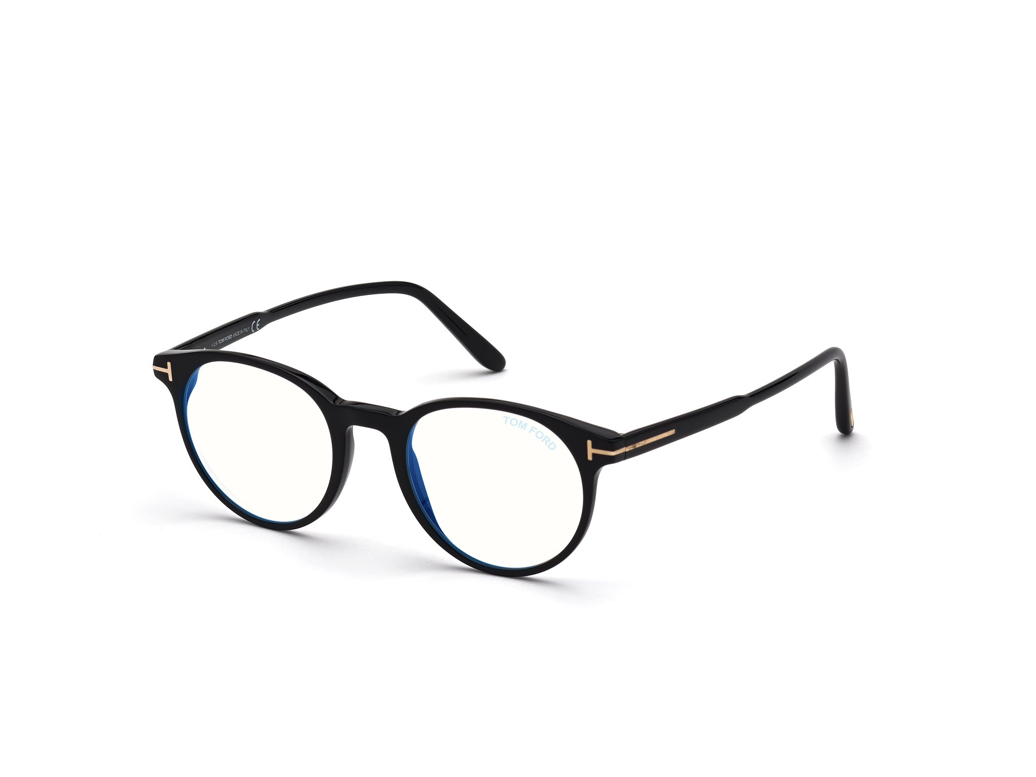 Tom Ford Uomo Ft5695-B 001 Montature Da Vista Acetato Nero  Rotonda Normale