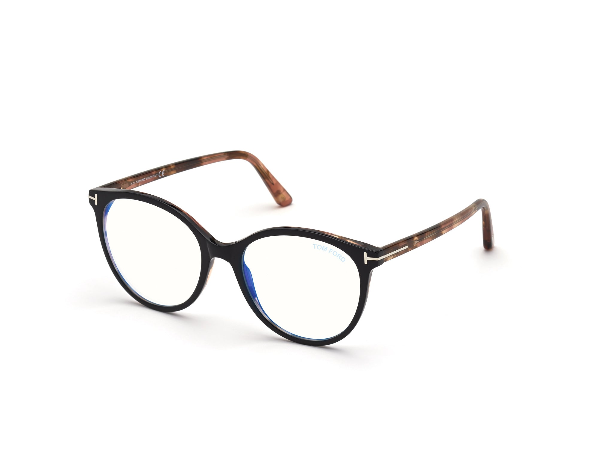 Tom Ford Donna Ft5742-B 5 Montature Da Vista Acetato Nero  Rotonda Normale