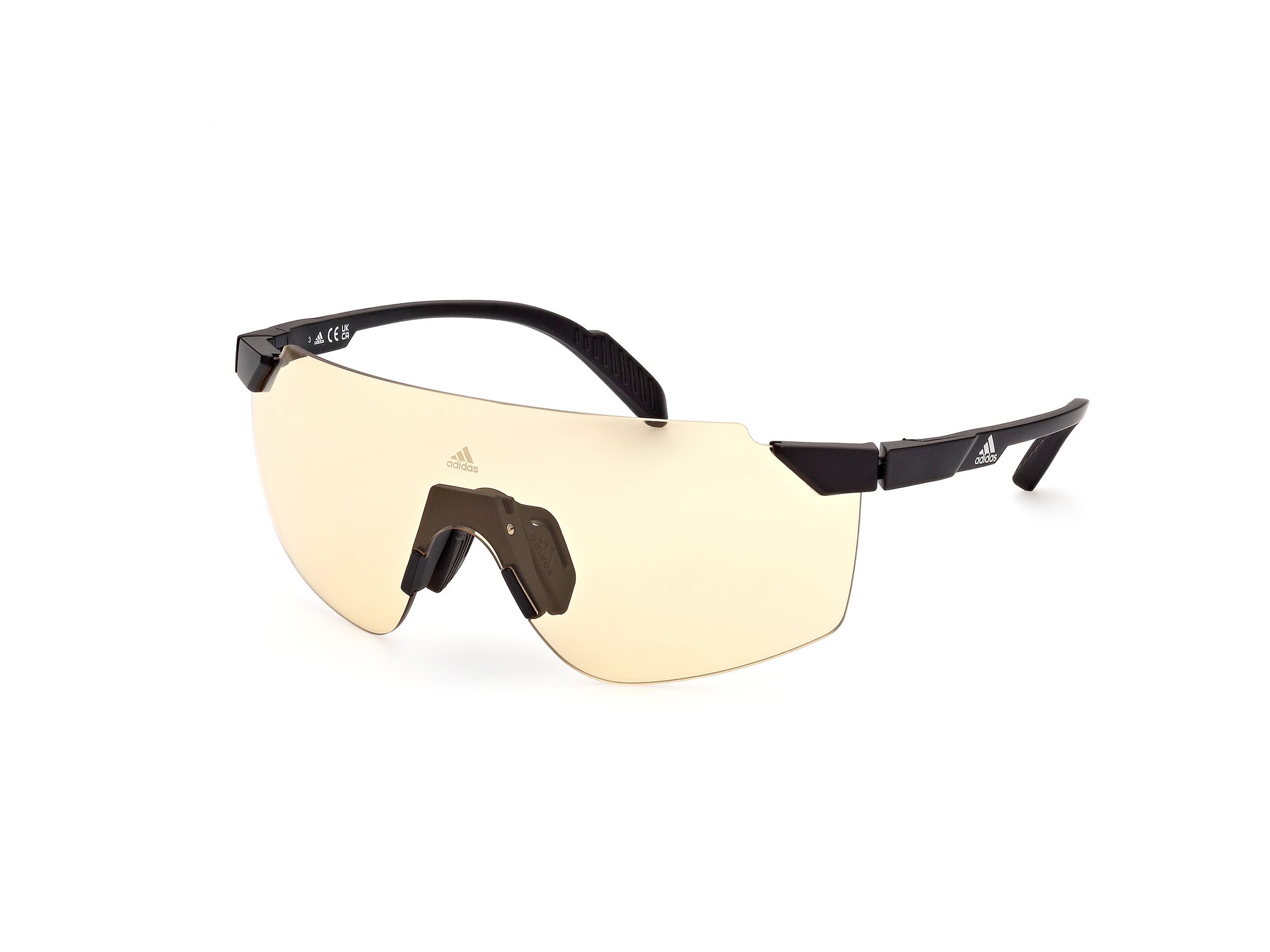 Adidas Sport Uomo Sp0056 02J Occhiali Da Sole Plastica Nero-Opaco Trasparente Maschera Fotocromatiche