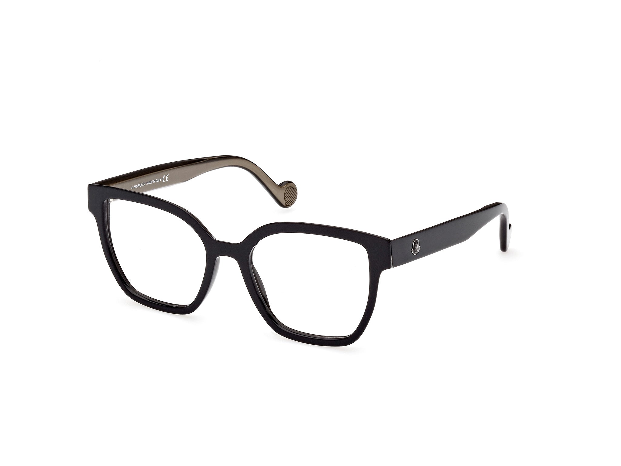 Moncler Donna Ml5155 001 Montature Da Vista Outlet Acetato Nero Lucido  Squadrata Normale