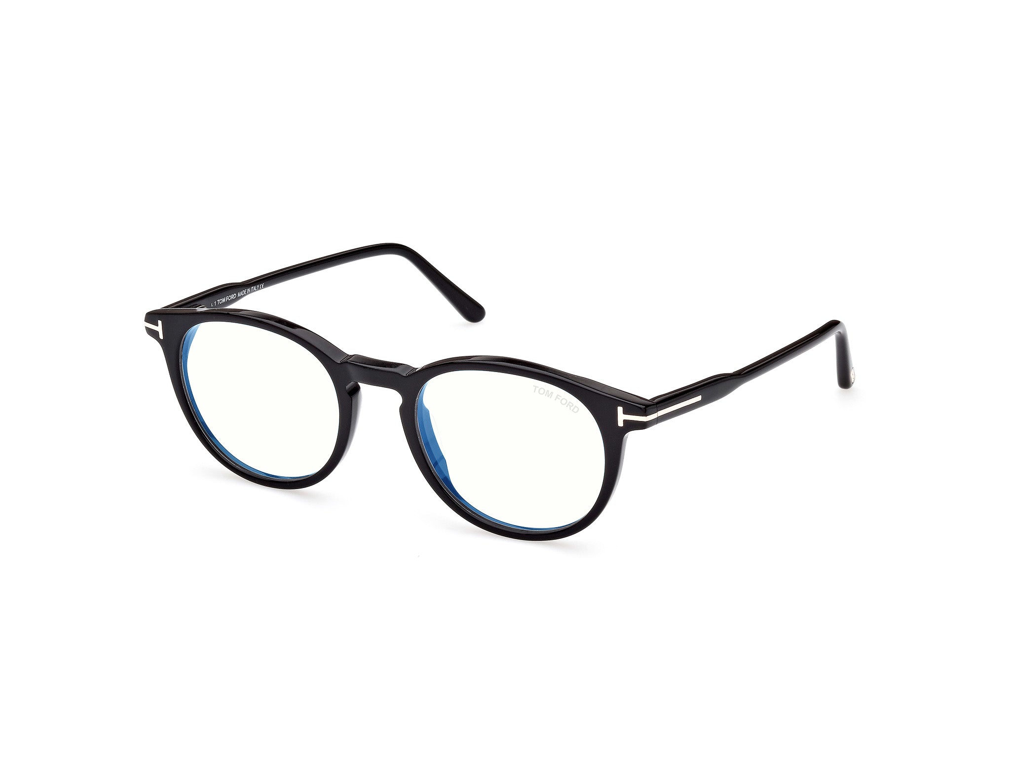 Tom Ford Uomo Ft5823-H-B 001 Occhiali Anti Luce Blu Acetato Nero  Rotonda Anti-Luce Blu