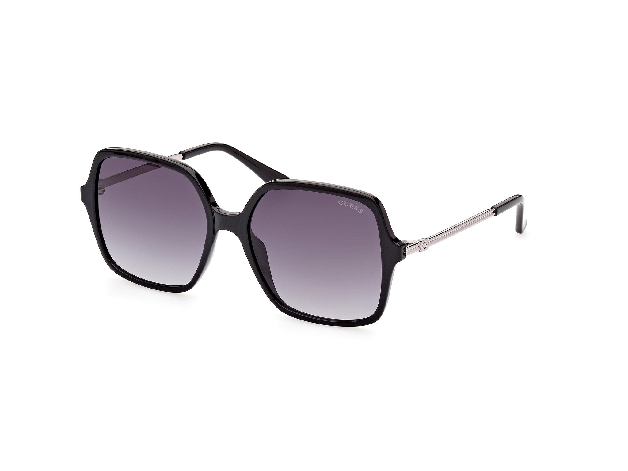Guess Donna Gu7845 01B Occhiali Da Sole Iniettato Nero Grigio Squadrata Normale Sfumato