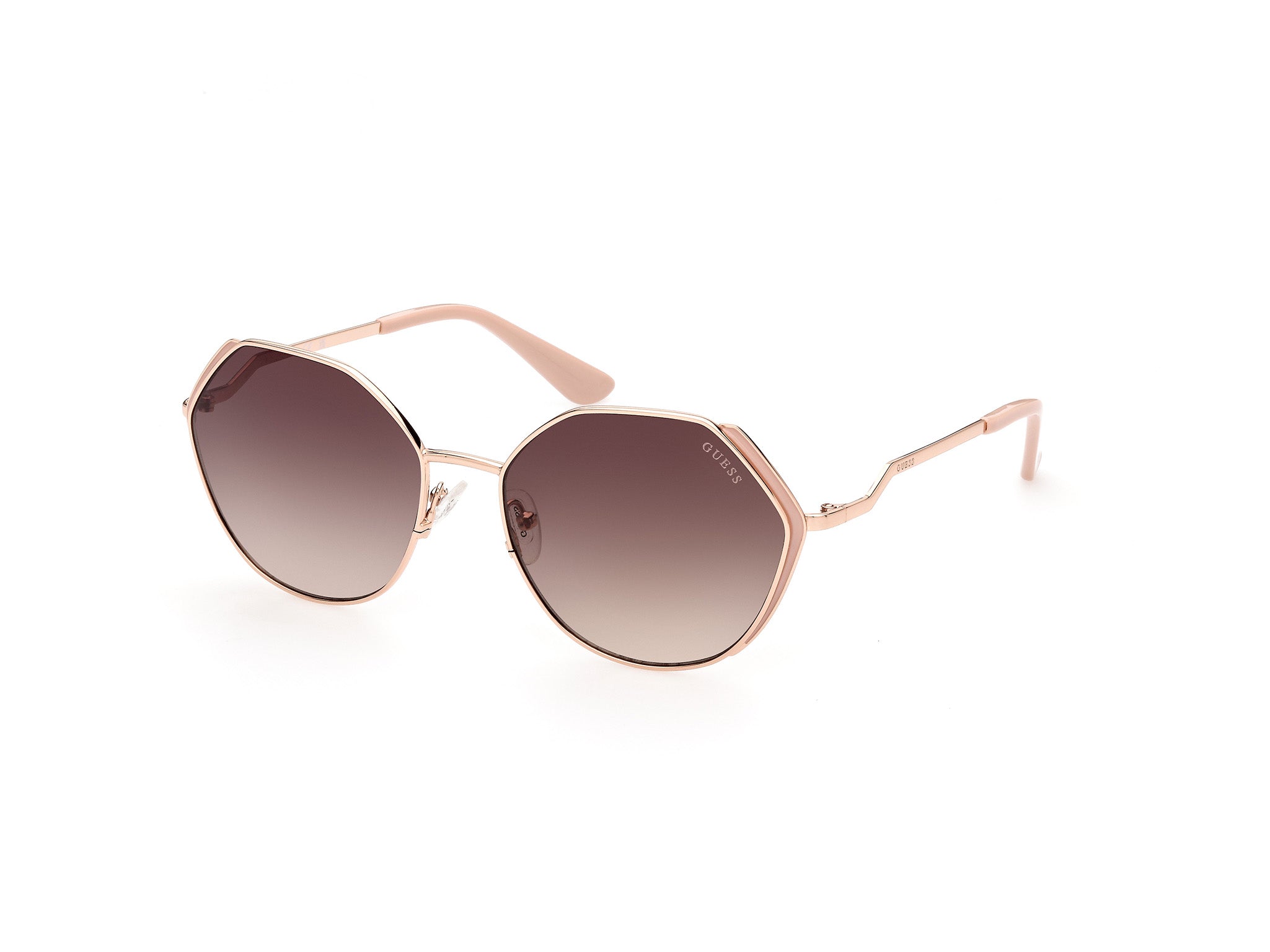 Guess Donna Gu7842 28F Occhiali Da Sole Metallo Oro Marrone Geometrica Normale Sfumato