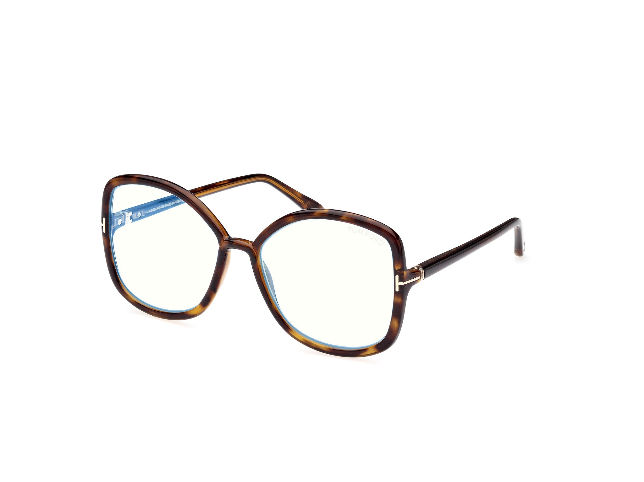 Tom Ford Donna Ft5845-B 52 Montature Da Vista Iniettato Havana  Farfalla Normale