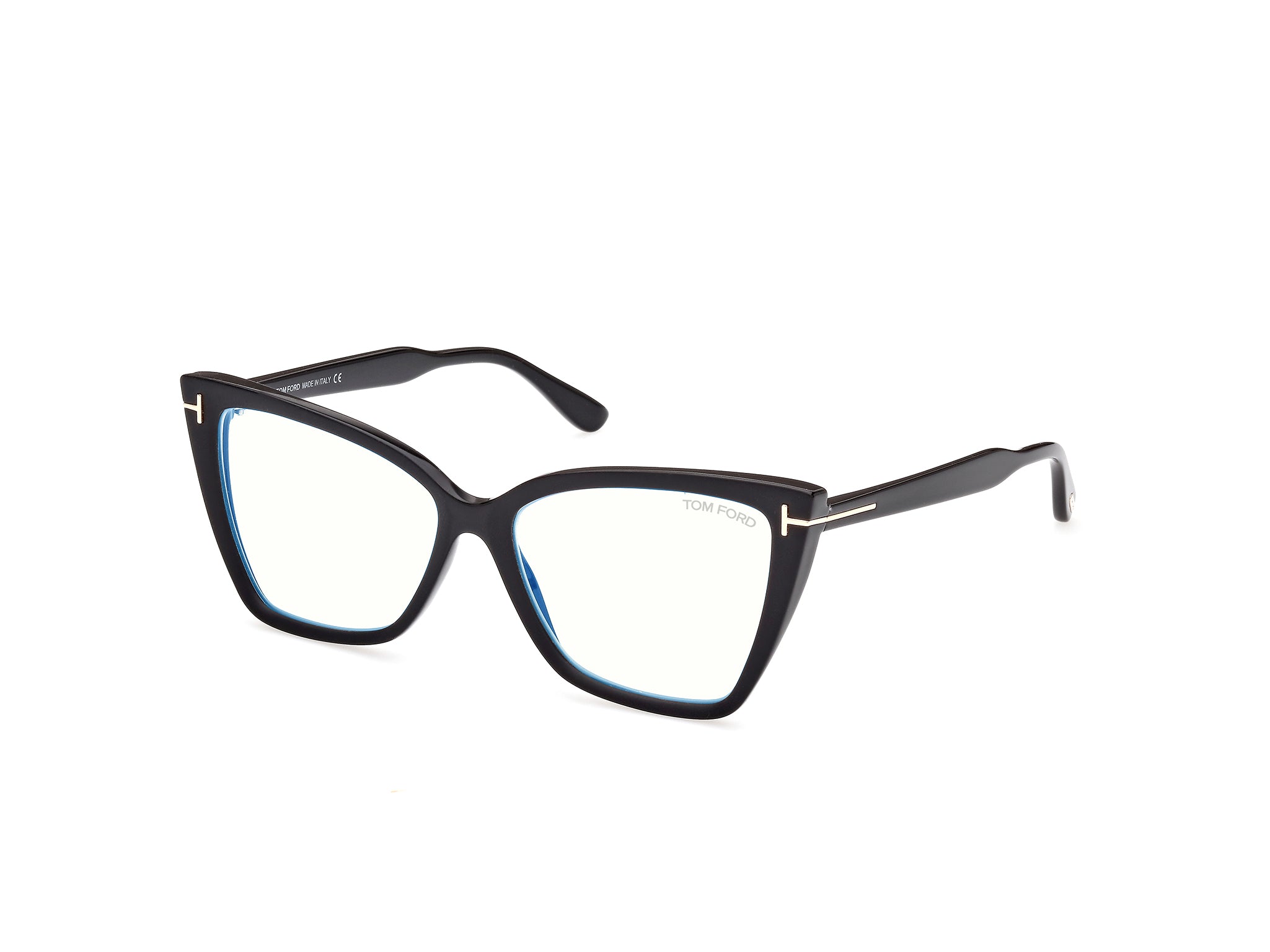 Tom Ford Donna Ft5844-B 5 Montature Da Vista Iniettato Nero  Cat Eye Normale
