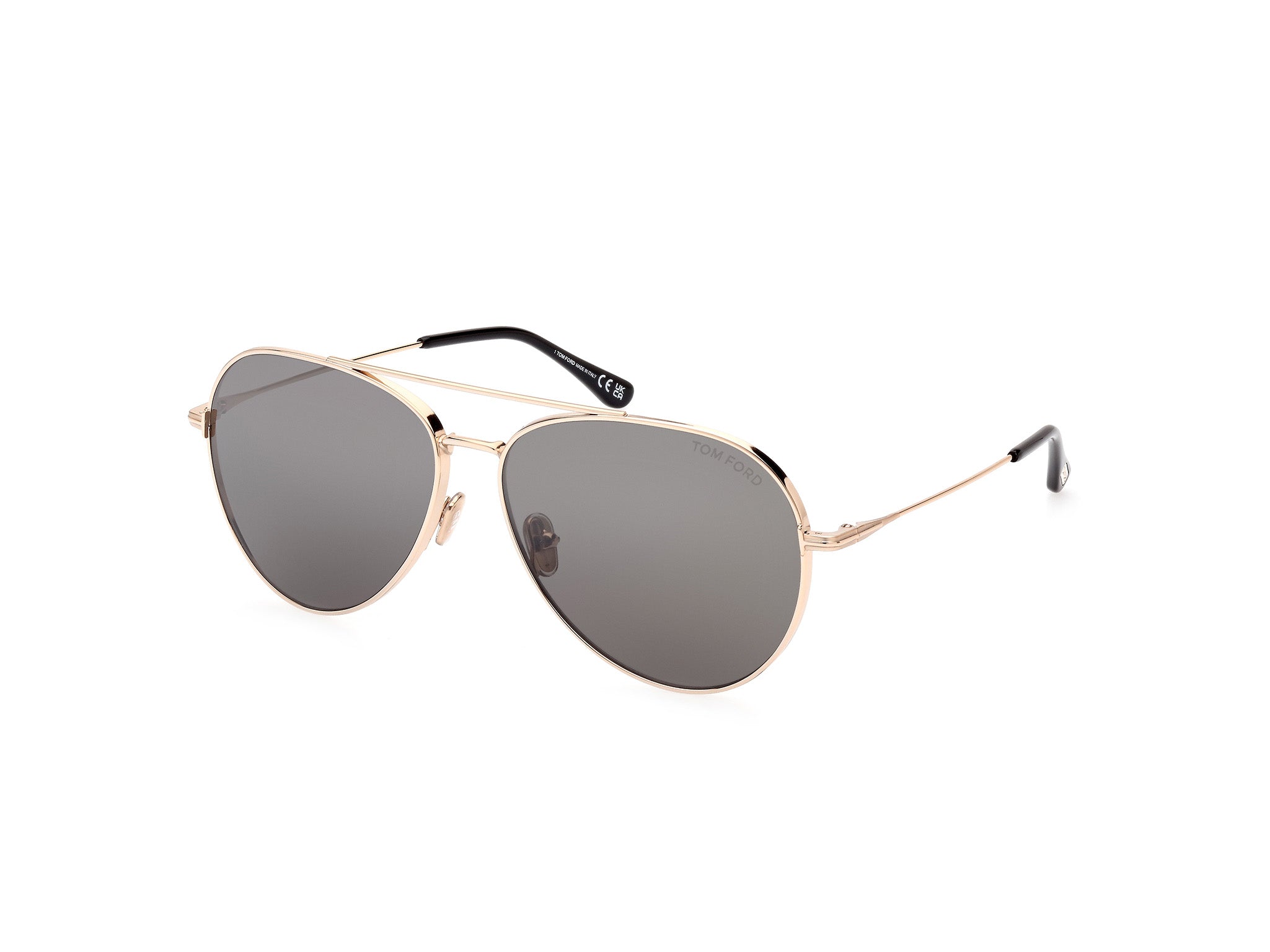 Tom Ford Unisex Ft0996 Dashel-02 28A Occhiali Da Sole Metallo Oro Grigio Pilot Normale