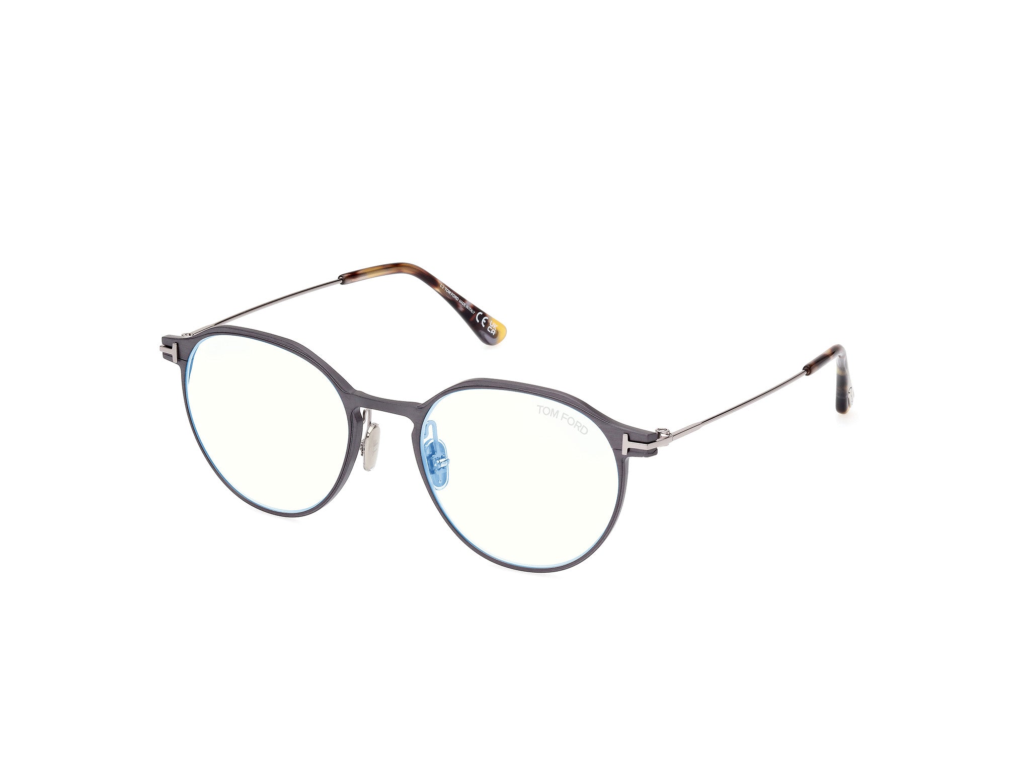 Tom Ford Uomo Ft5866-B 13 Montature Da Vista Metallo Rutenio  Rotonda Normale