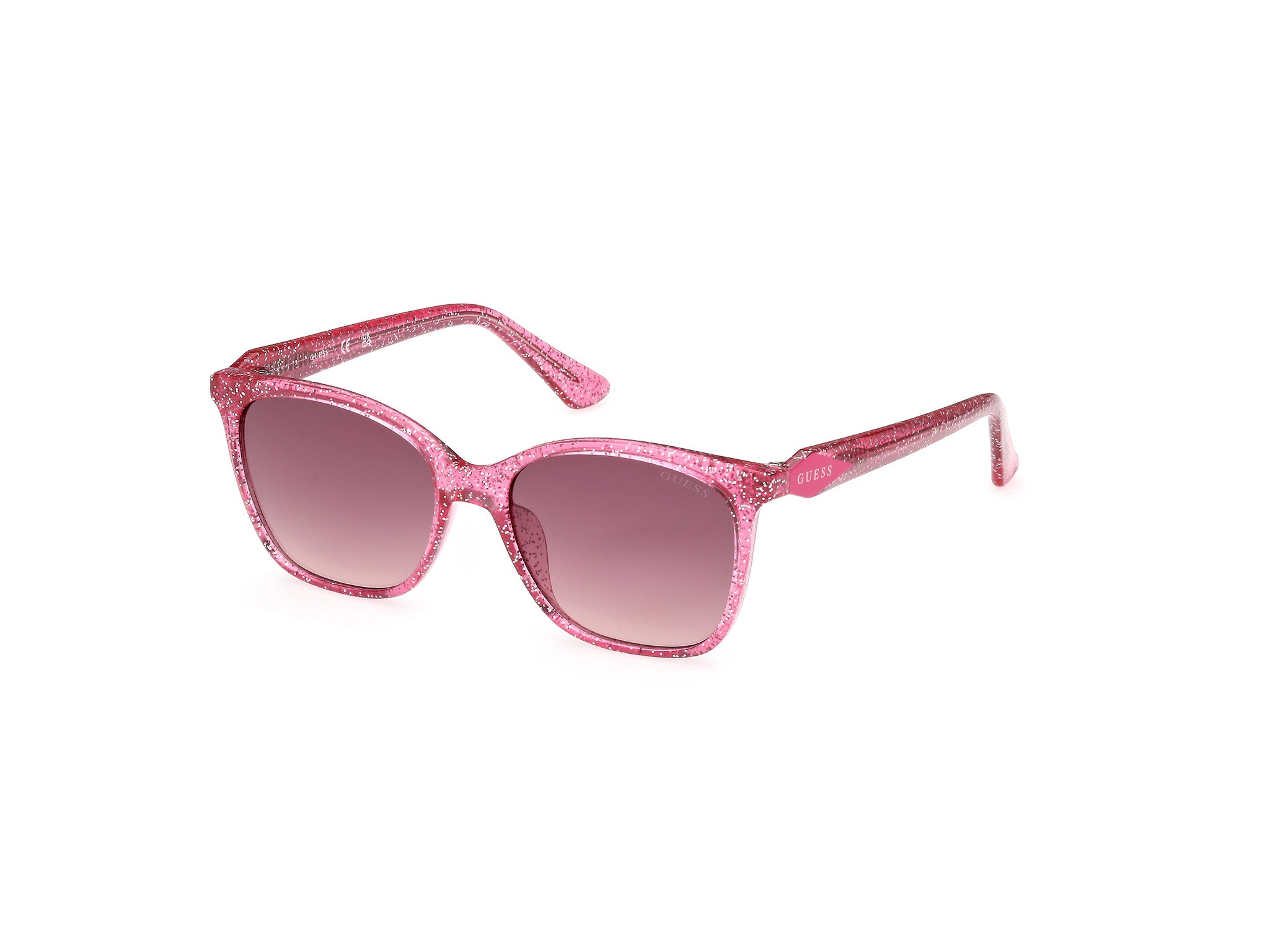Guess Unisex Gu9238 74F Occhiali Da Sole Iniettato Rosa Marrone Squadrata Normale Sfumato