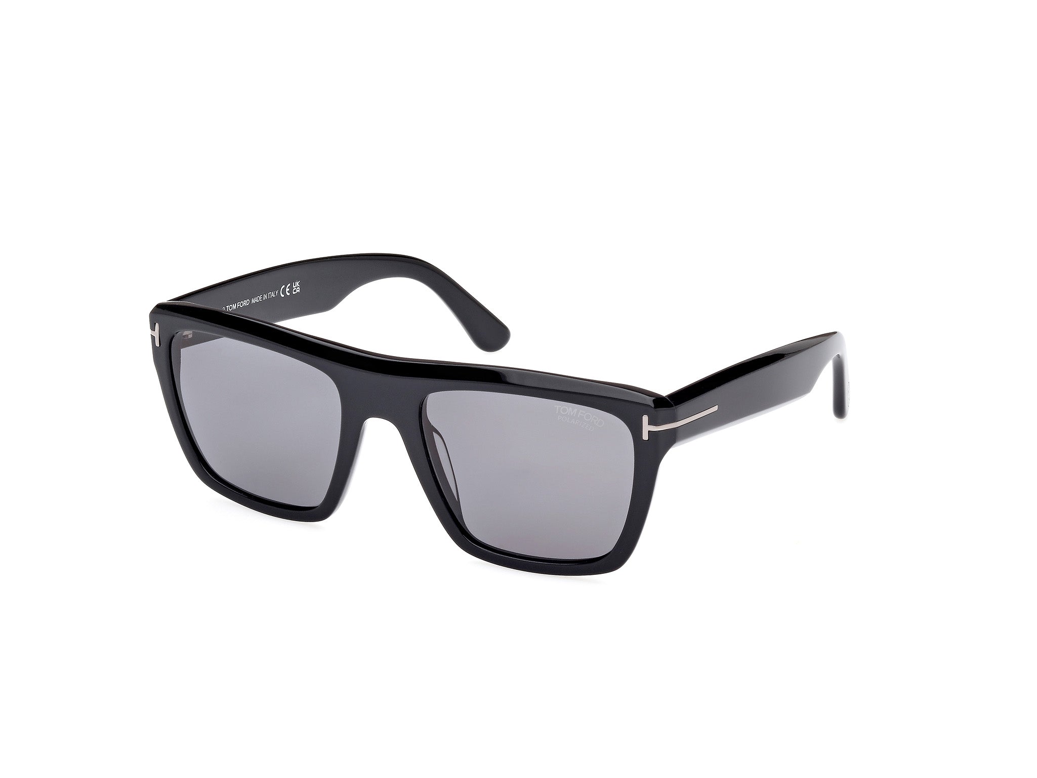 Tom Ford Uomo Ft1077-N Alberto 01D Occhiali Da Sole Acetato Nero Grigio Squadrata Polarizzata