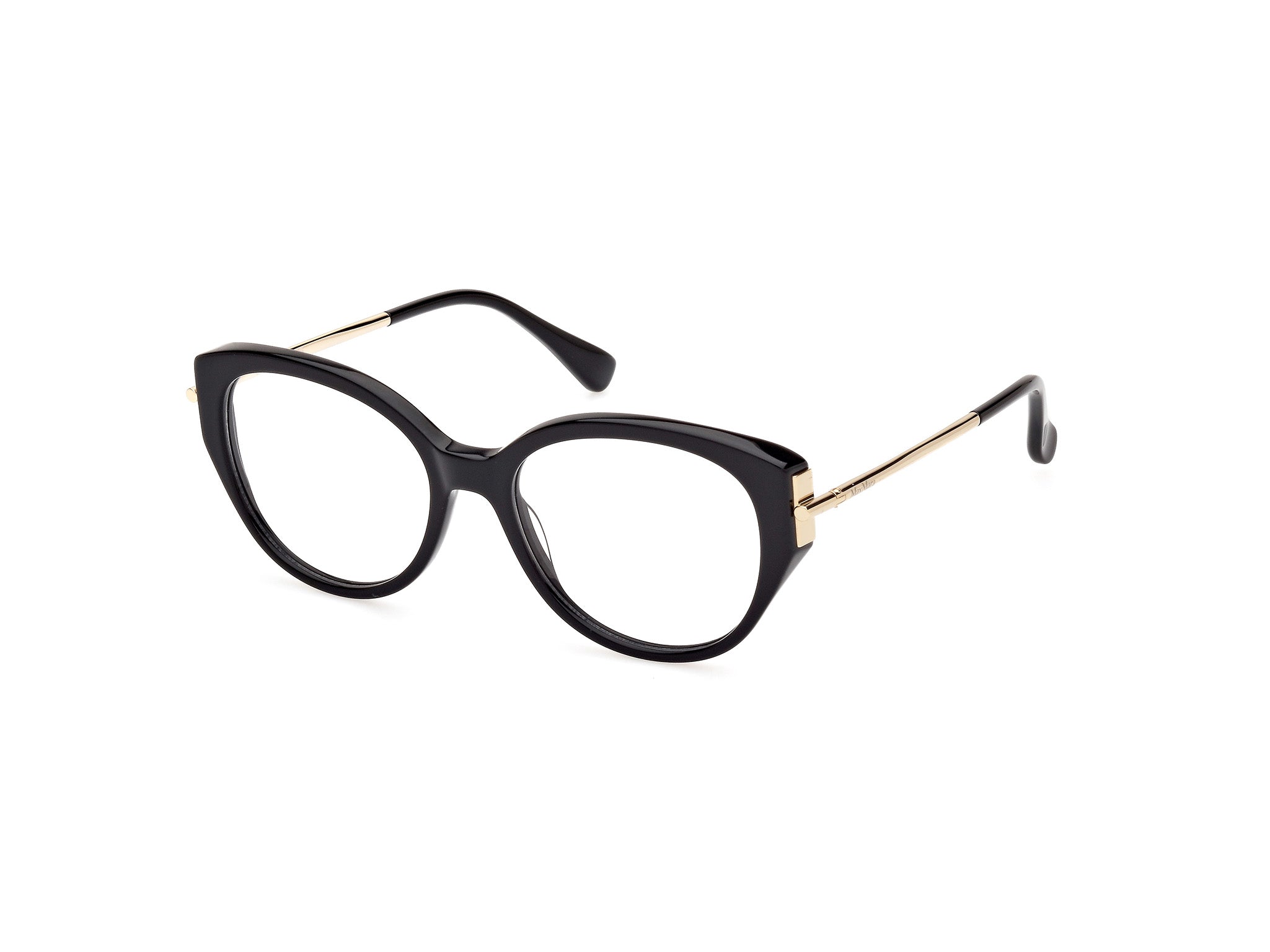 Max Mara Donna Mm5116 001 Montature Da Vista Acetato Nero  Rotonda Normale