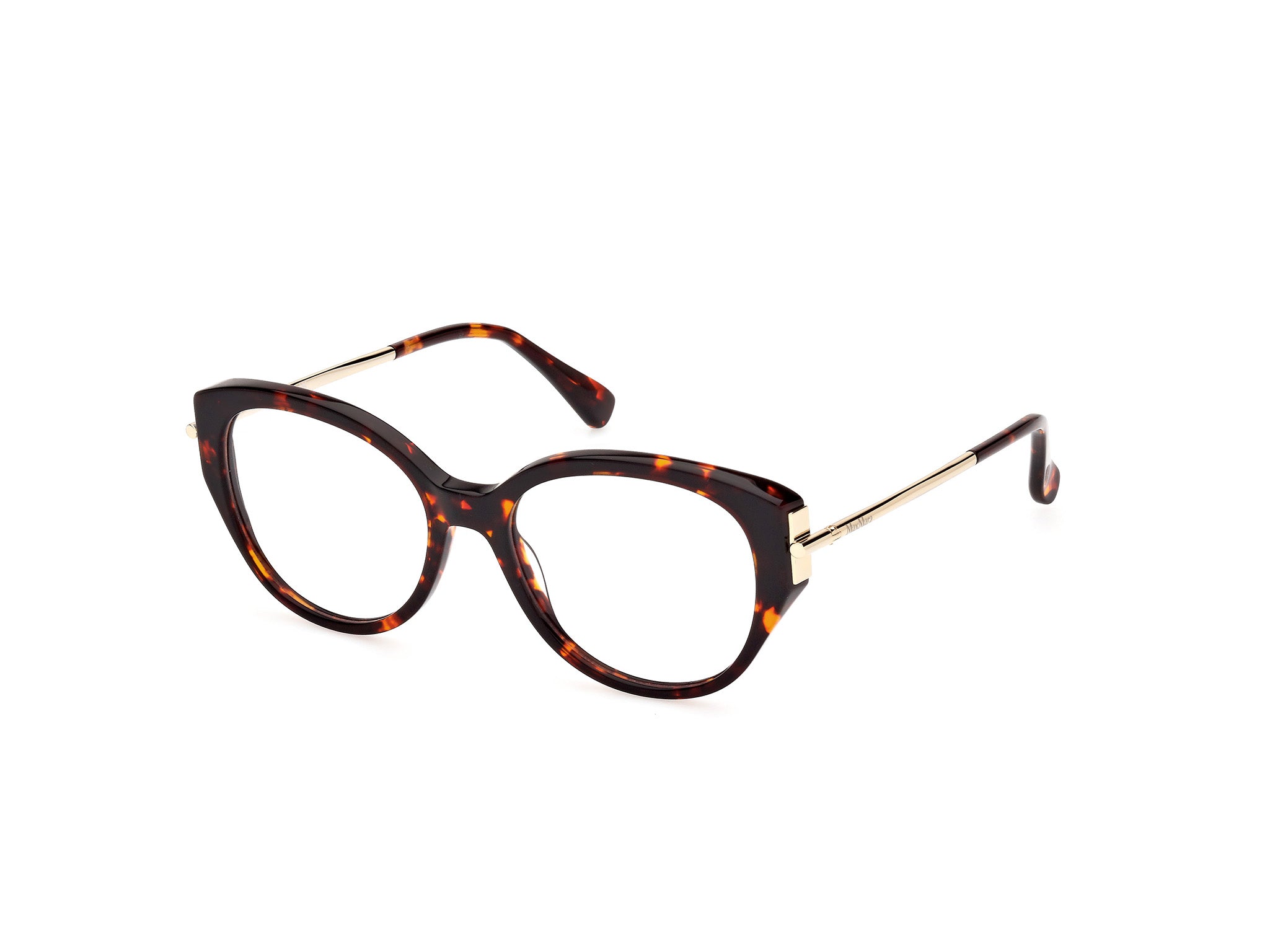 Max Mara Donna Mm5116 052 Montature Da Vista Acetato Havana  Rotonda Normale