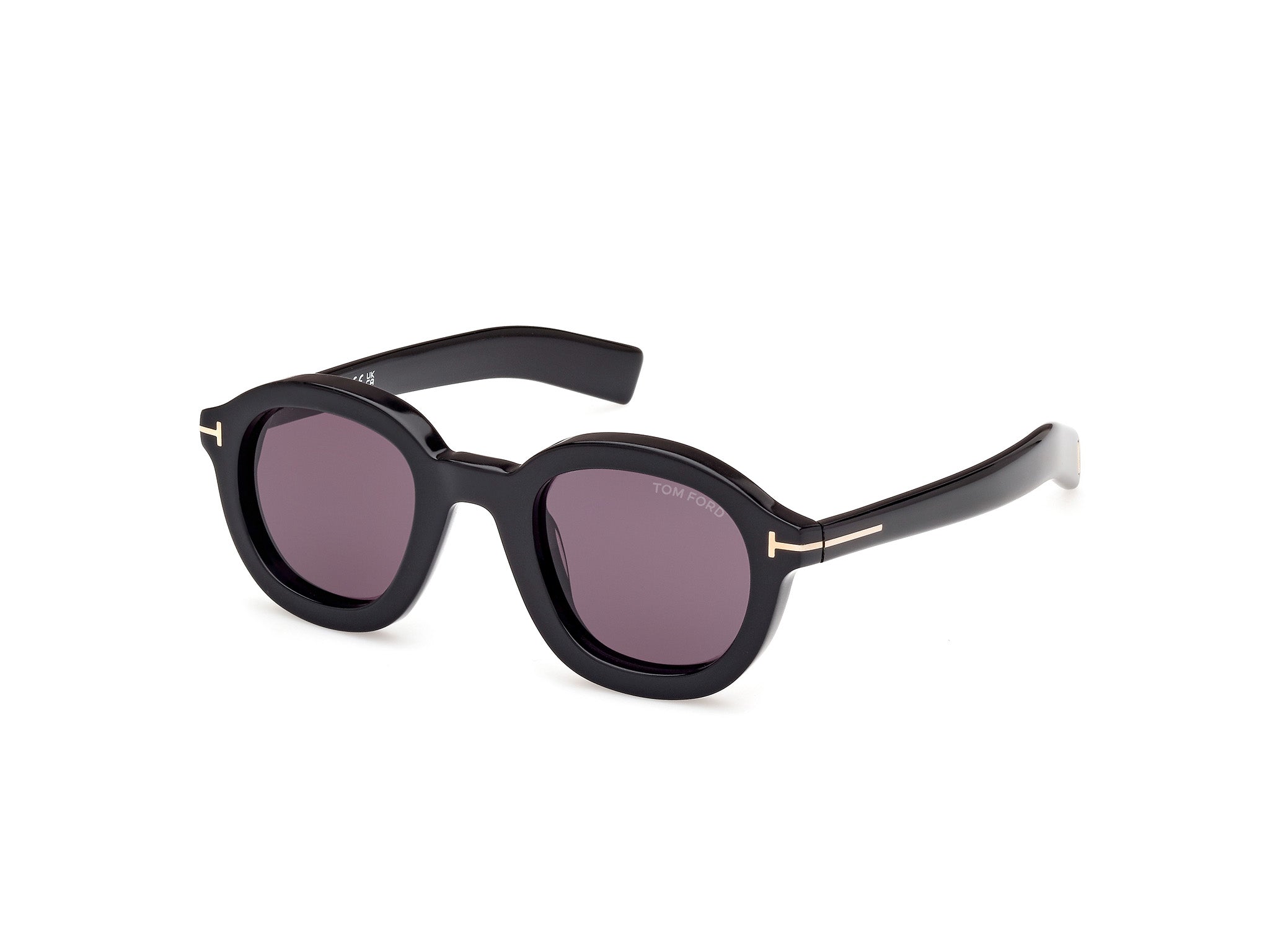 Tom Ford Uomo Ft1100 Raffa 01A Occhiali Da Sole Acetato Nero Grigio Rotonda Normale