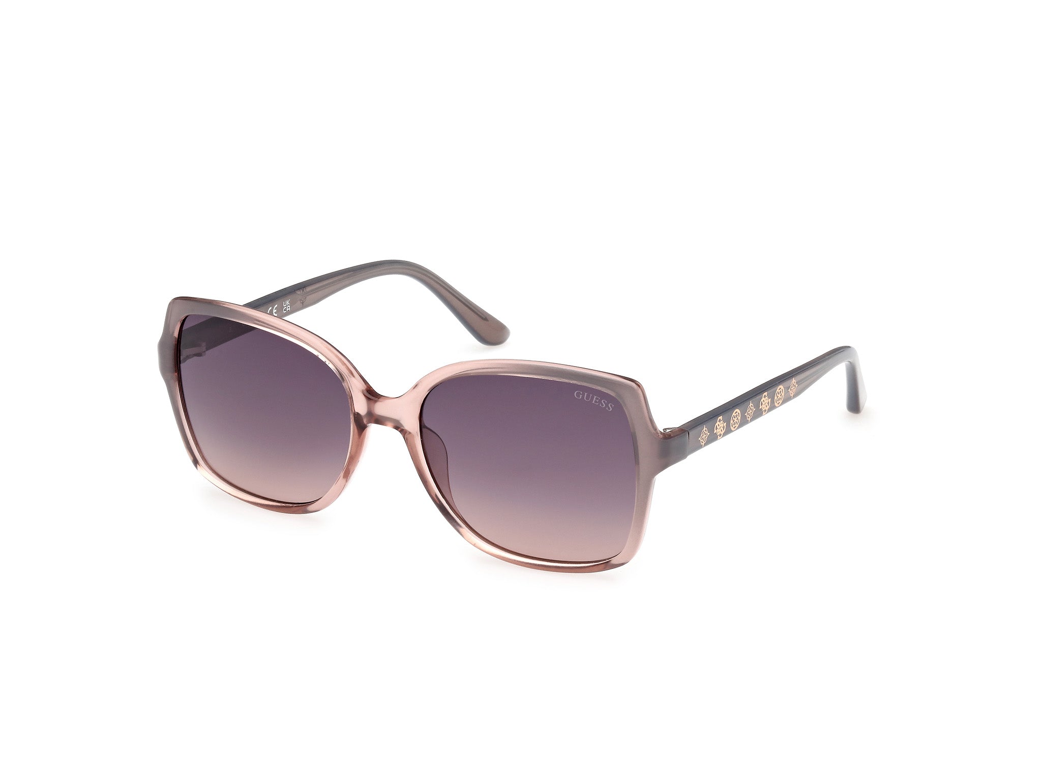 Guess Donna Gu00100 20B Occhiali Da Sole Iniettato Grigio Fumo Squadrata Normale Sfumato