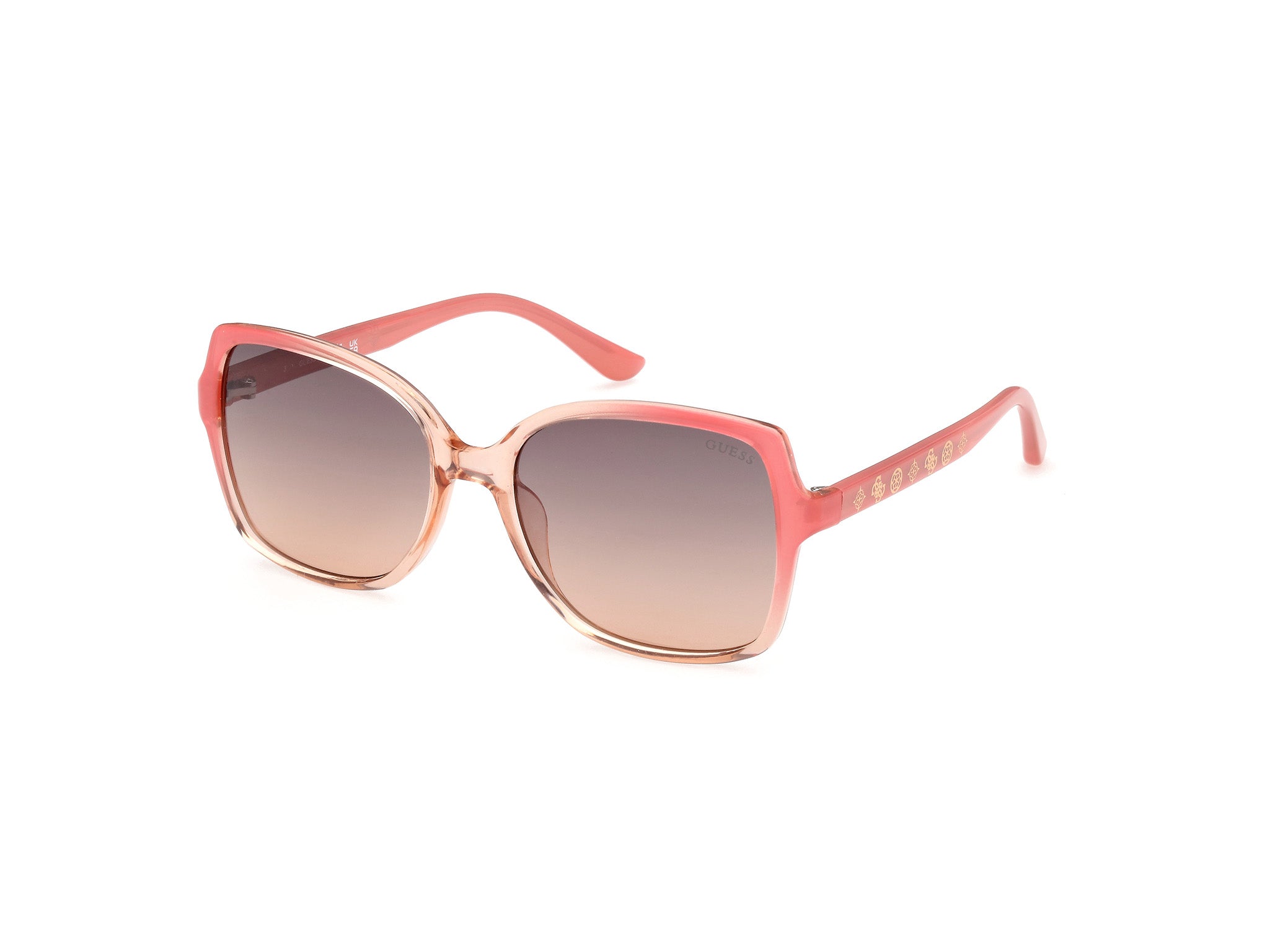 Guess Donna Gu00100 74B Occhiali Da Sole Iniettato Rosa Fumo Squadrata Normale Sfumato