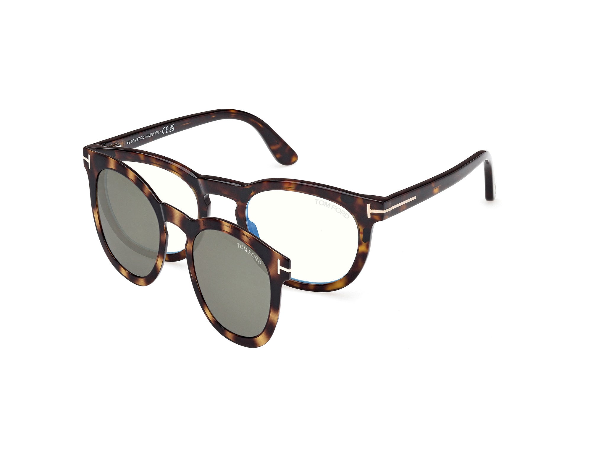 Tom Ford Uomo Ft5993-B 52 Montature Da Vista Acetato Havana  Rotonda Normale