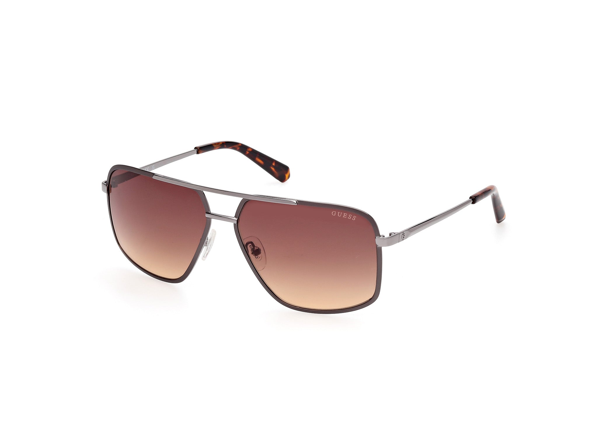 Guess Uomo Gu00167 09F Occhiali Da Sole Metallo Antracite Marrone Squadrata Normale