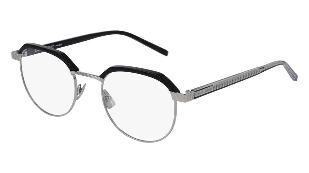 Saint Laurent Unisex Sl 124 001 Montature Da Vista Metallo Nero  Rotonda