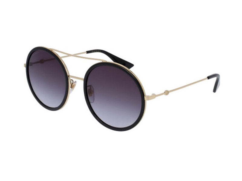 Gucci Donna Gg0061S 001 Occhiali Da Sole Metallo Oro Grigio Rotonda Normale