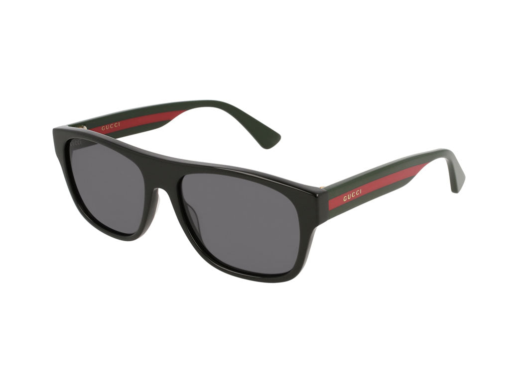 Gucci Uomo Gg0341S 001 Occhiali Da Sole Acetato Nero Grigio Squadrata Normale