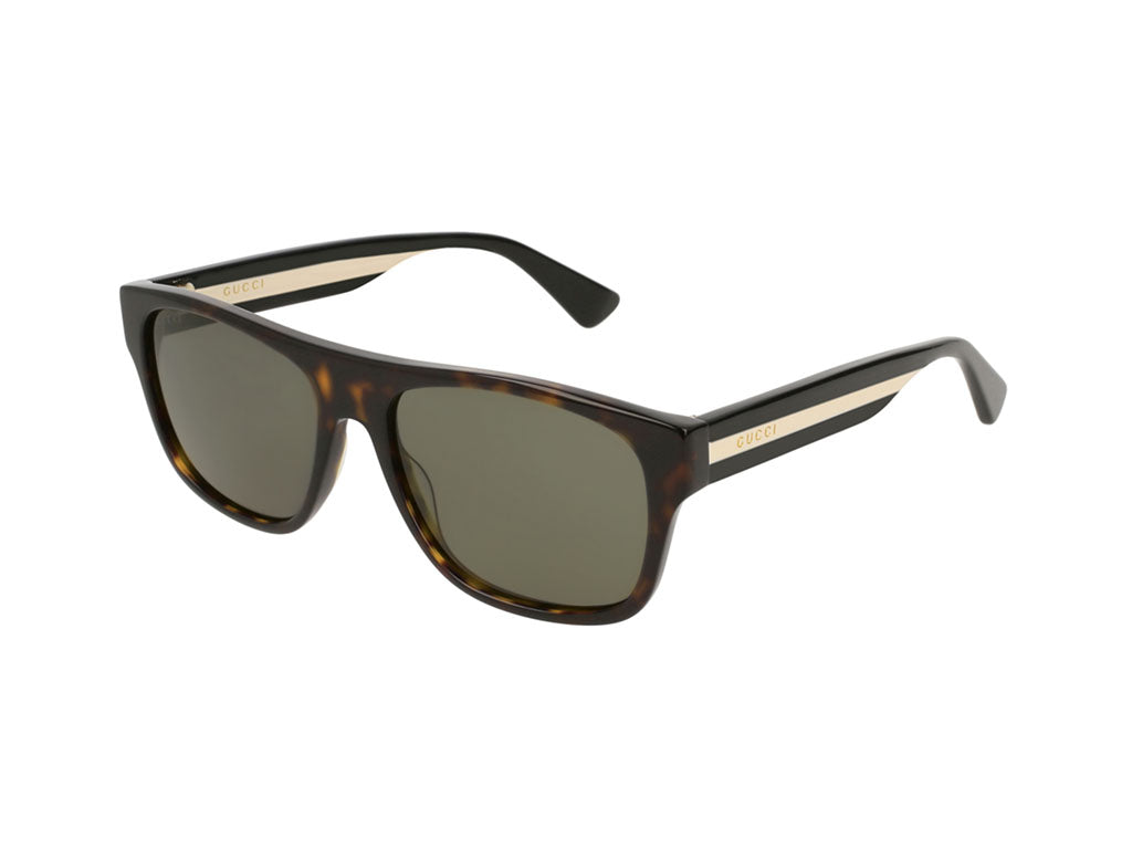 Gucci Uomo Gg0341S 003 Occhiali Da Sole Acetato Havana Verde Squadrata Normale