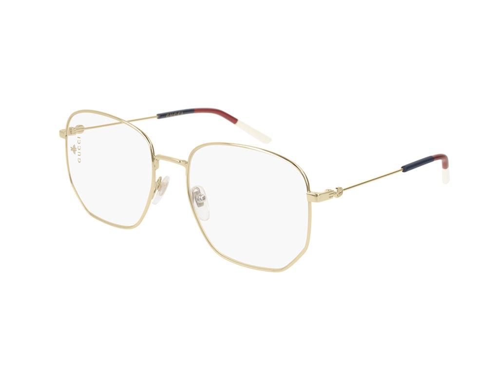 Gucci Donna Gg0396O 002 Montature Da Vista Metallo Oro Trasparente Squadrata