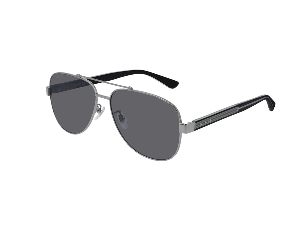 Gucci Uomo Gg0528S 007 Occhiali Da Sole Metallo Rutenio Grigio Pilot Polarizzata