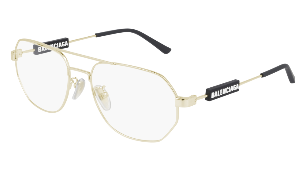 Balenciaga Unisex Bb0117O 003 Montature Da Vista Metallo Oro Trasparente Pilot