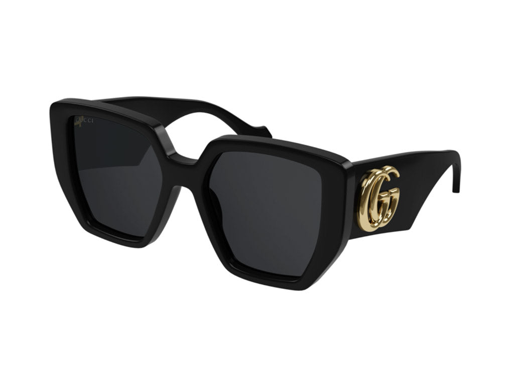 Gucci Donna Gg0956S 003 Occhiali Da Sole Acetato Nero Grigio Squadrata Normale